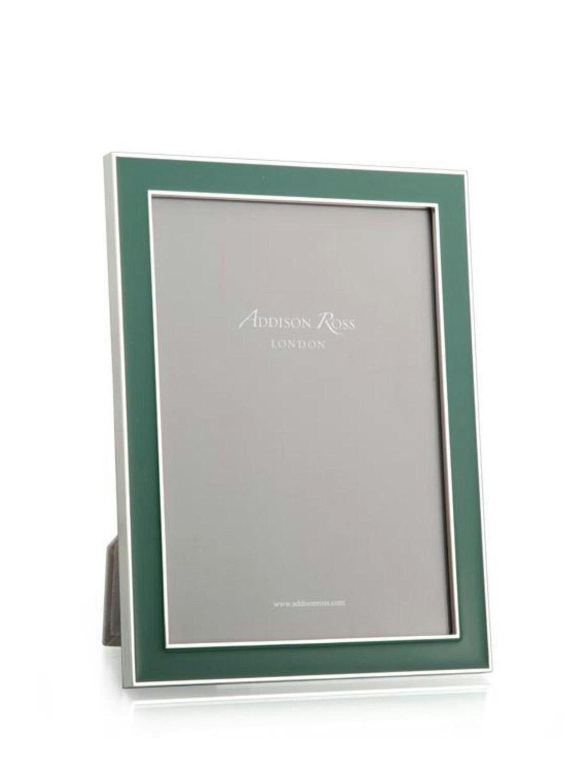 Green enamel and silver frame