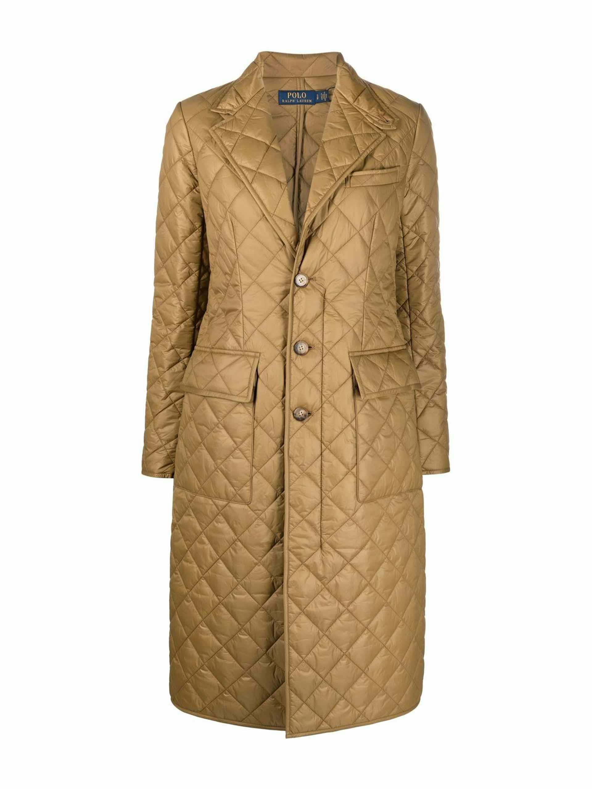Water-repellent quilted taffeta coat