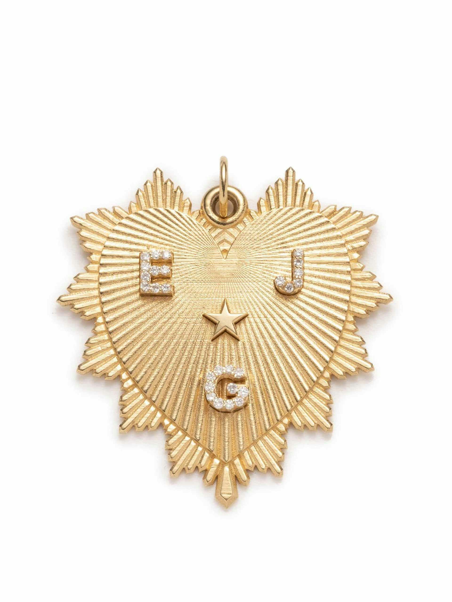 18kt gold custom heart pendant