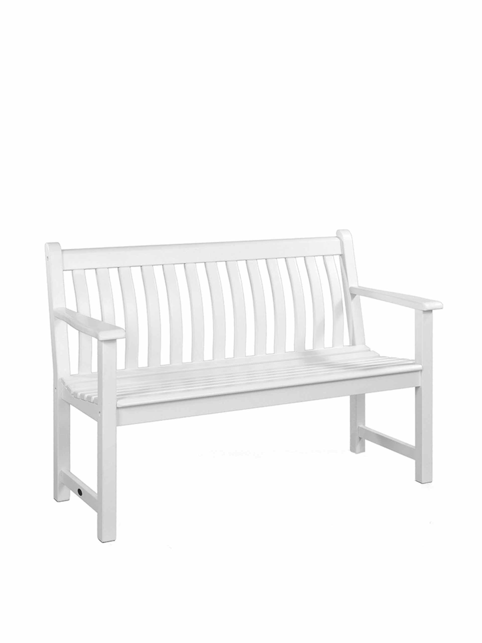 White garden bench