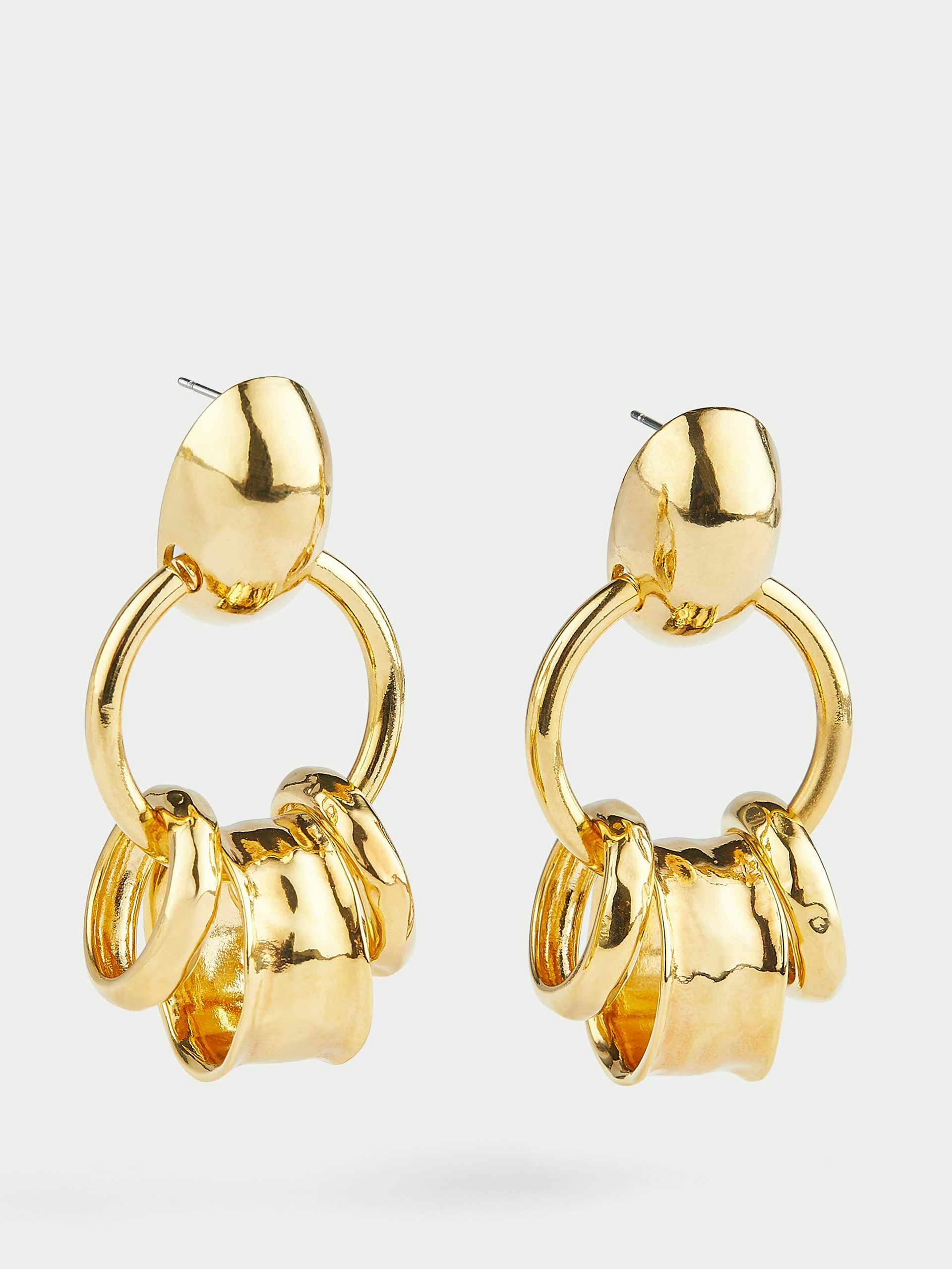 24kt gold-plated multi-hoop earrings