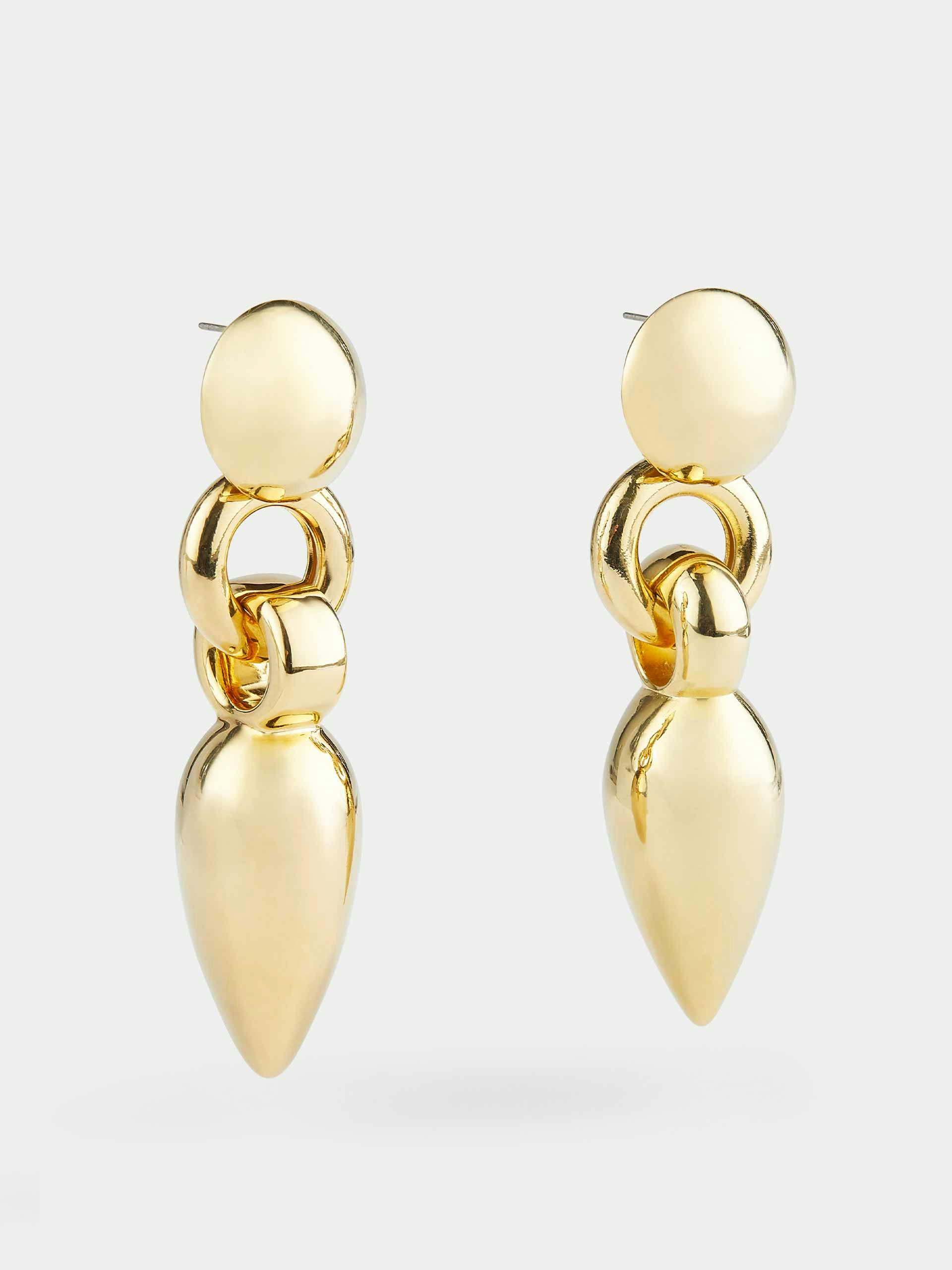 24kt gold-plated lozenge earrings