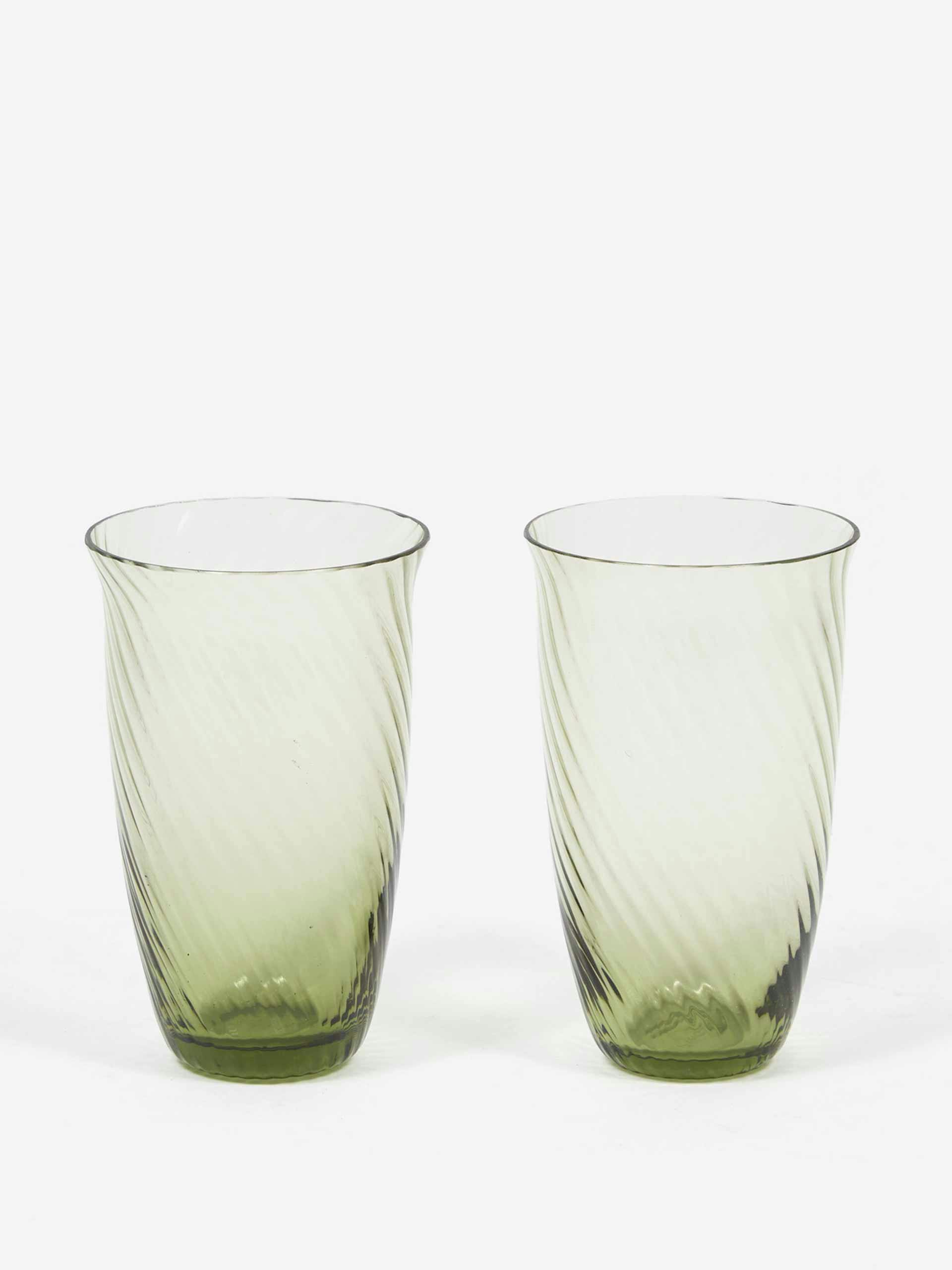 Green drinking glasses (set of two)