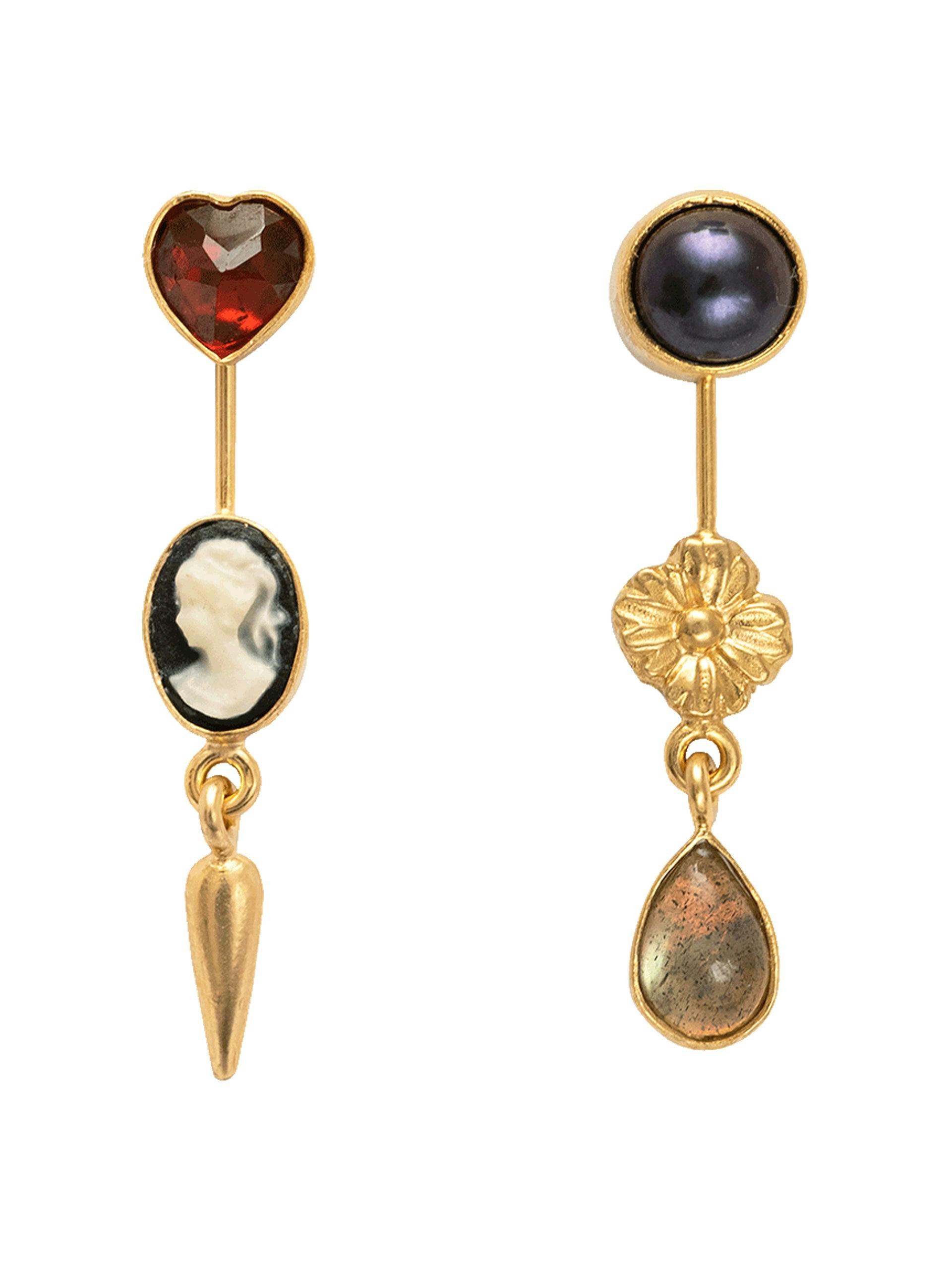 Double detachable Victorian drop earrings