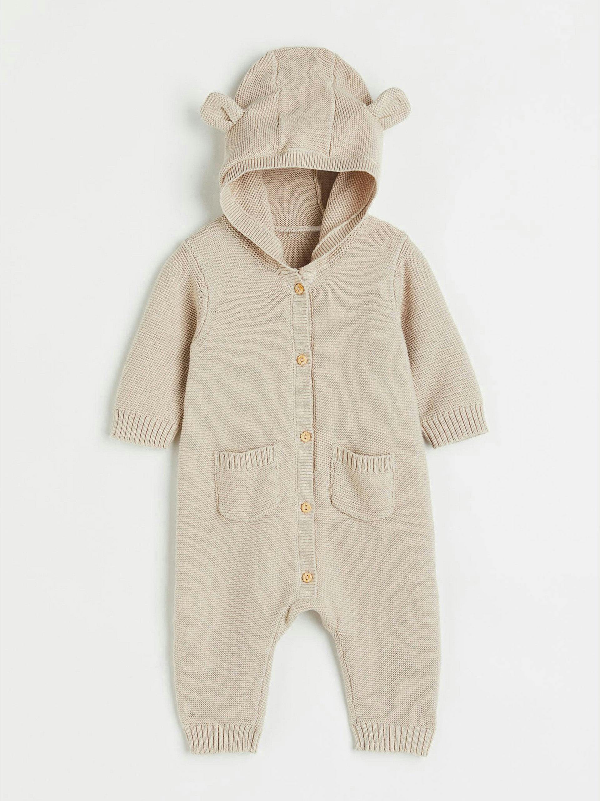 Knitted cotton all-in-one suit