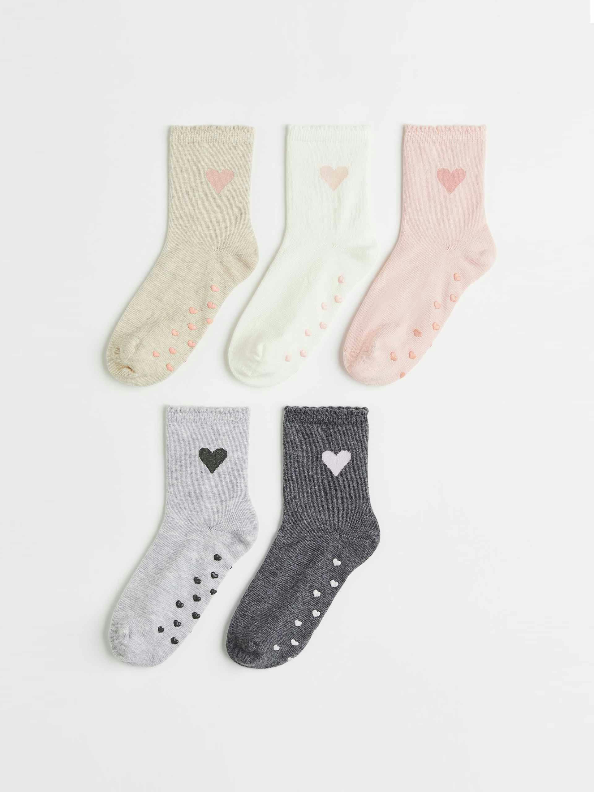 Heart-print anti-slip socks
