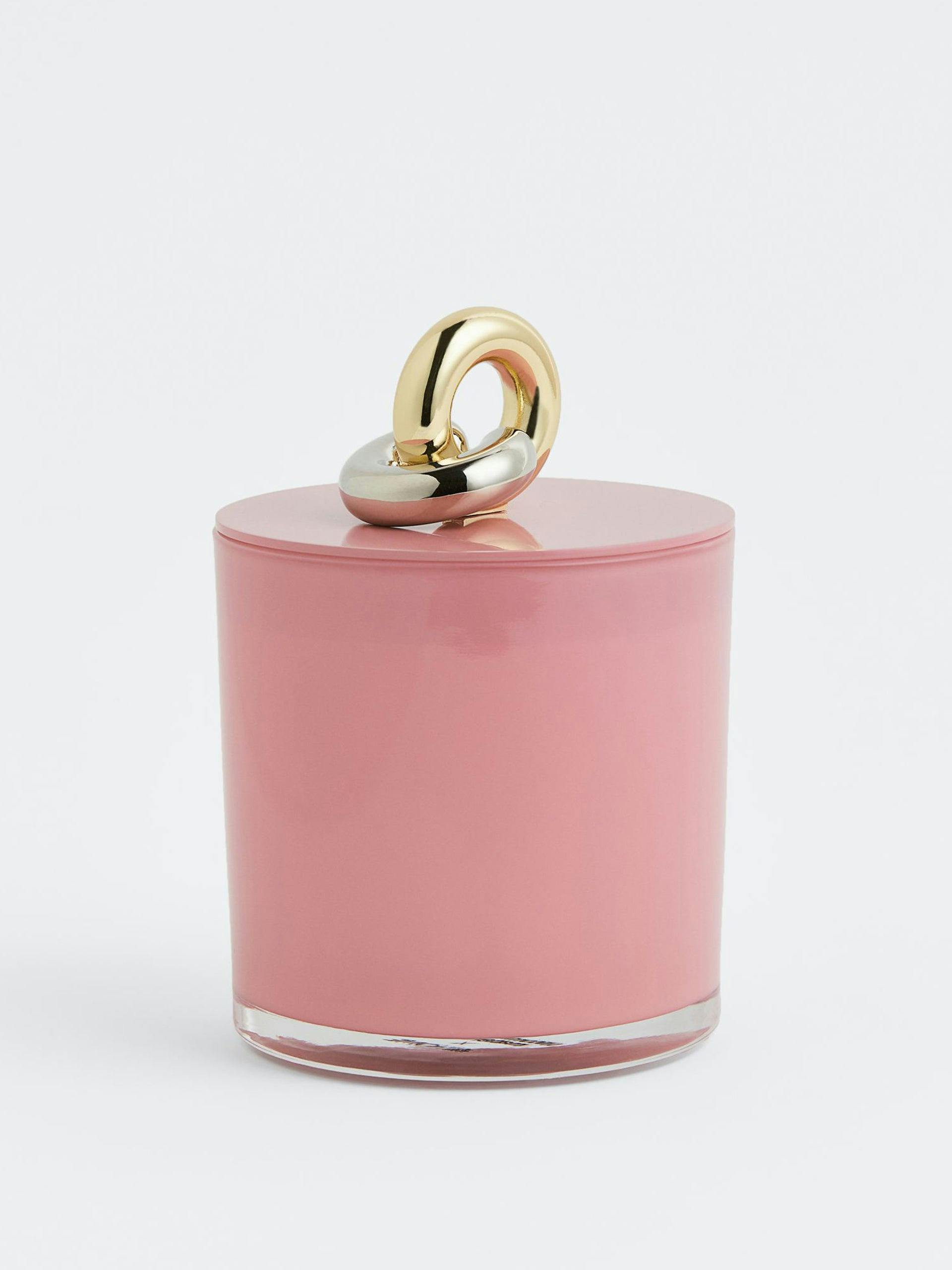 Pink scented candle