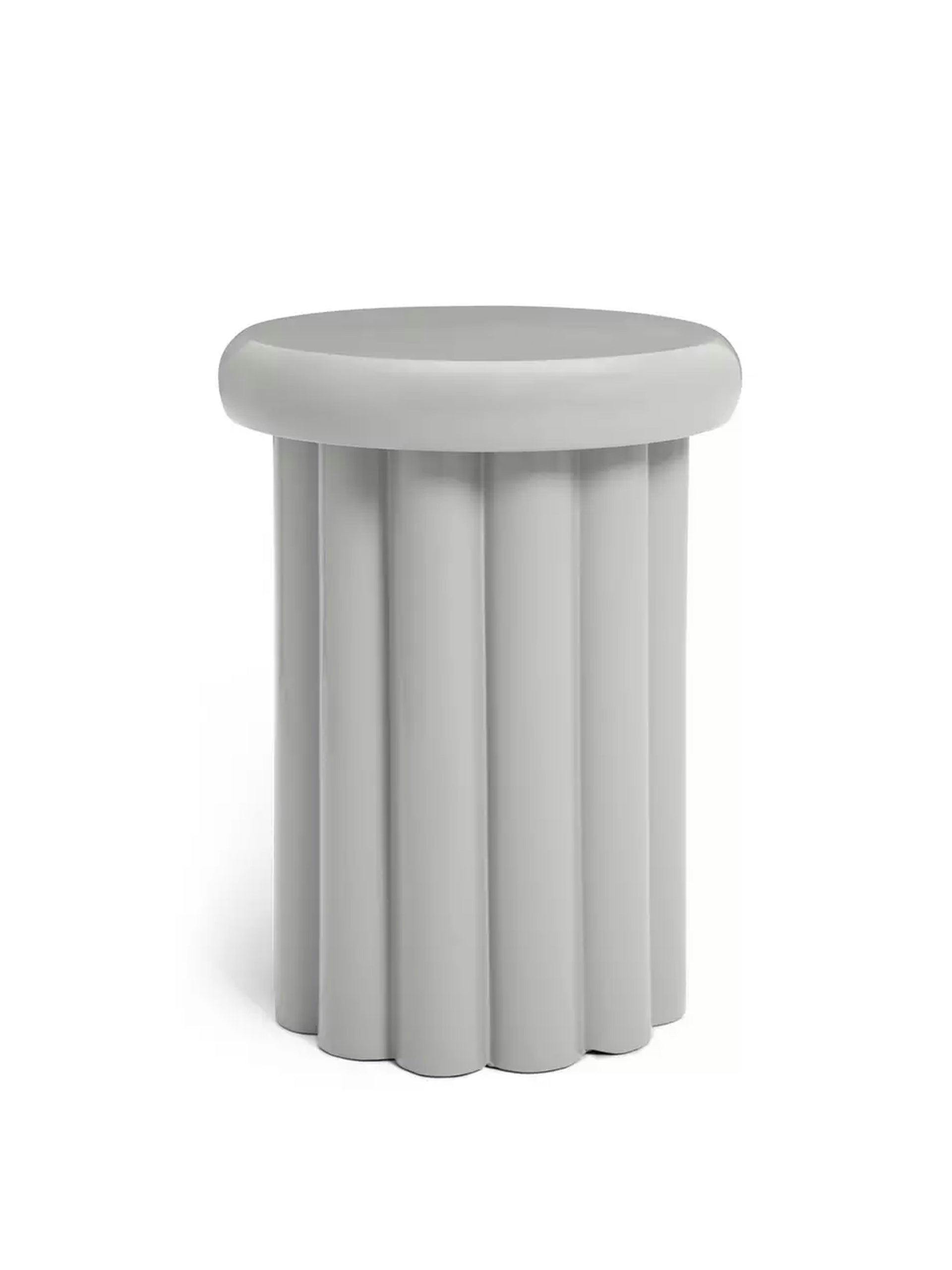 Coated metal ribbed side table