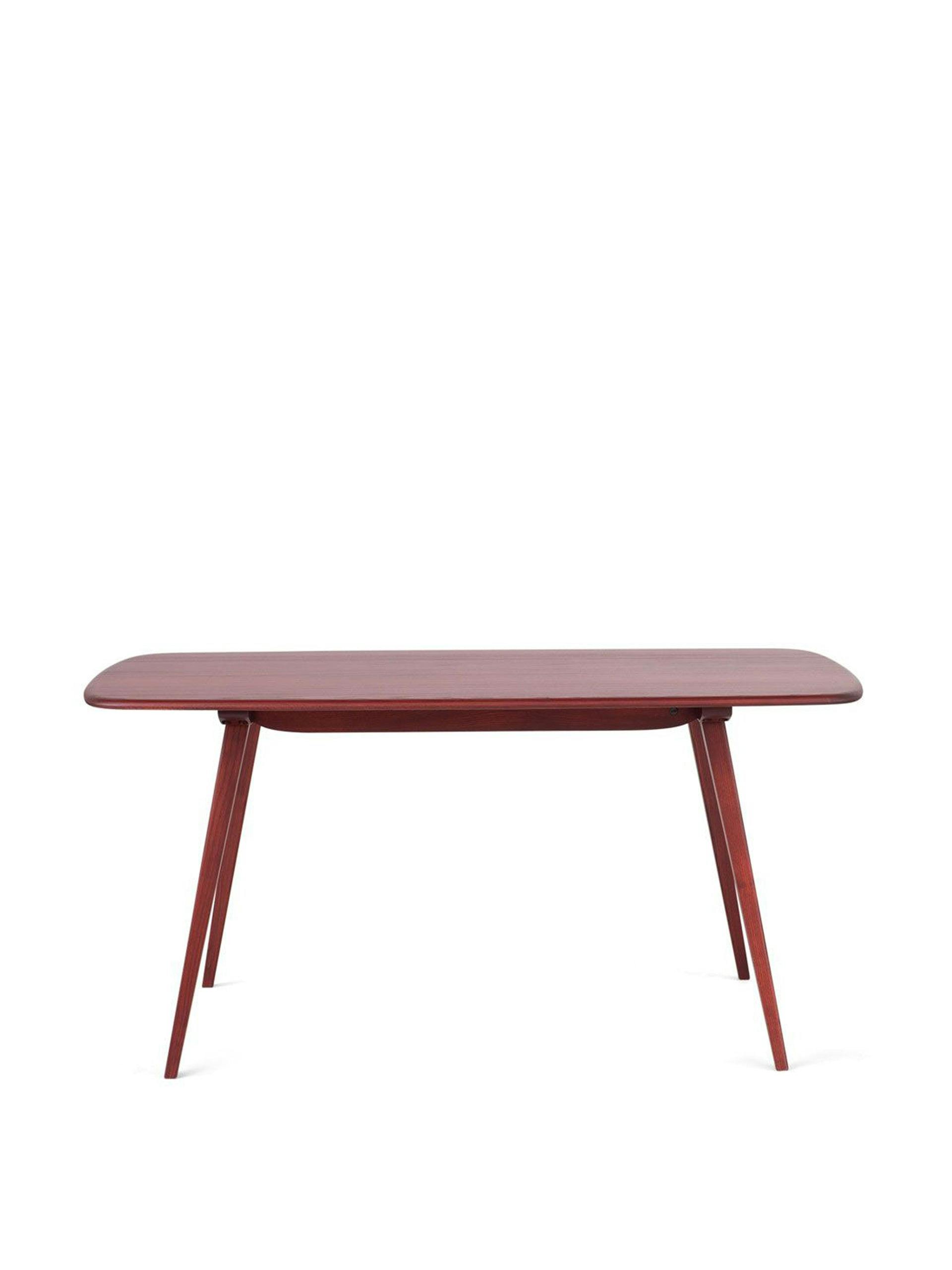 Ash plank table in vintage red