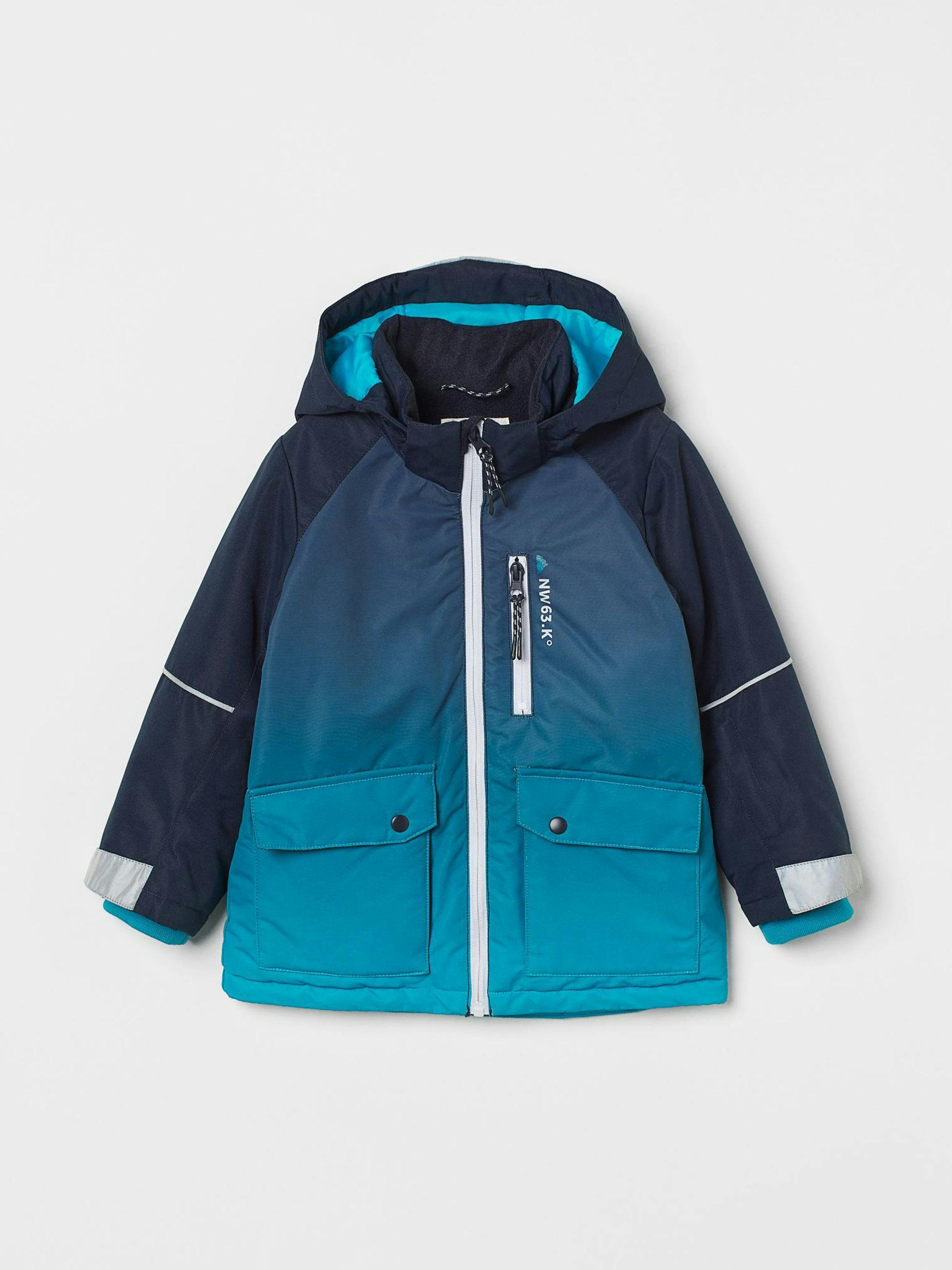Turquoise ombre water-resistant ski jacket