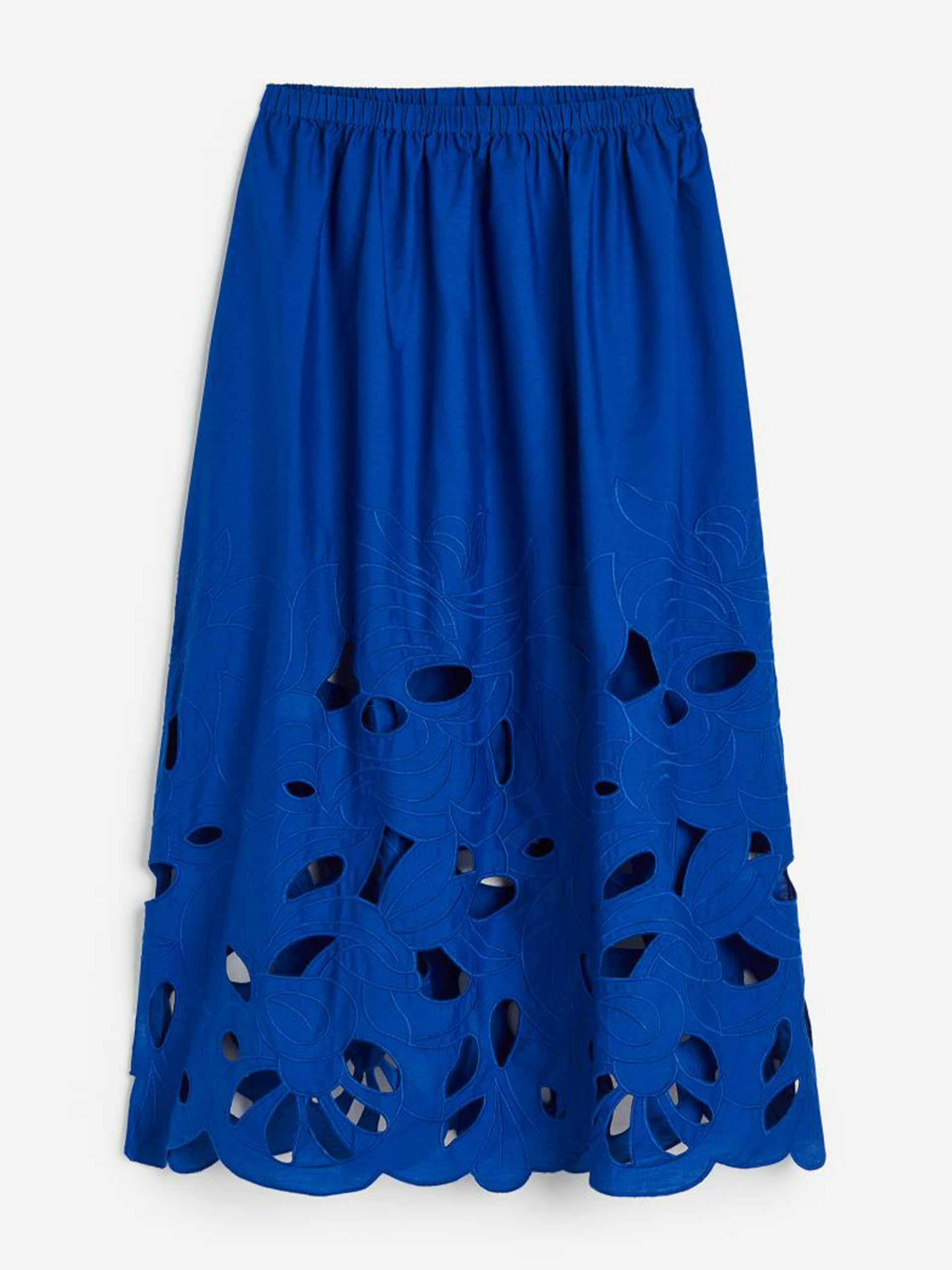 Blue embroidered skirt