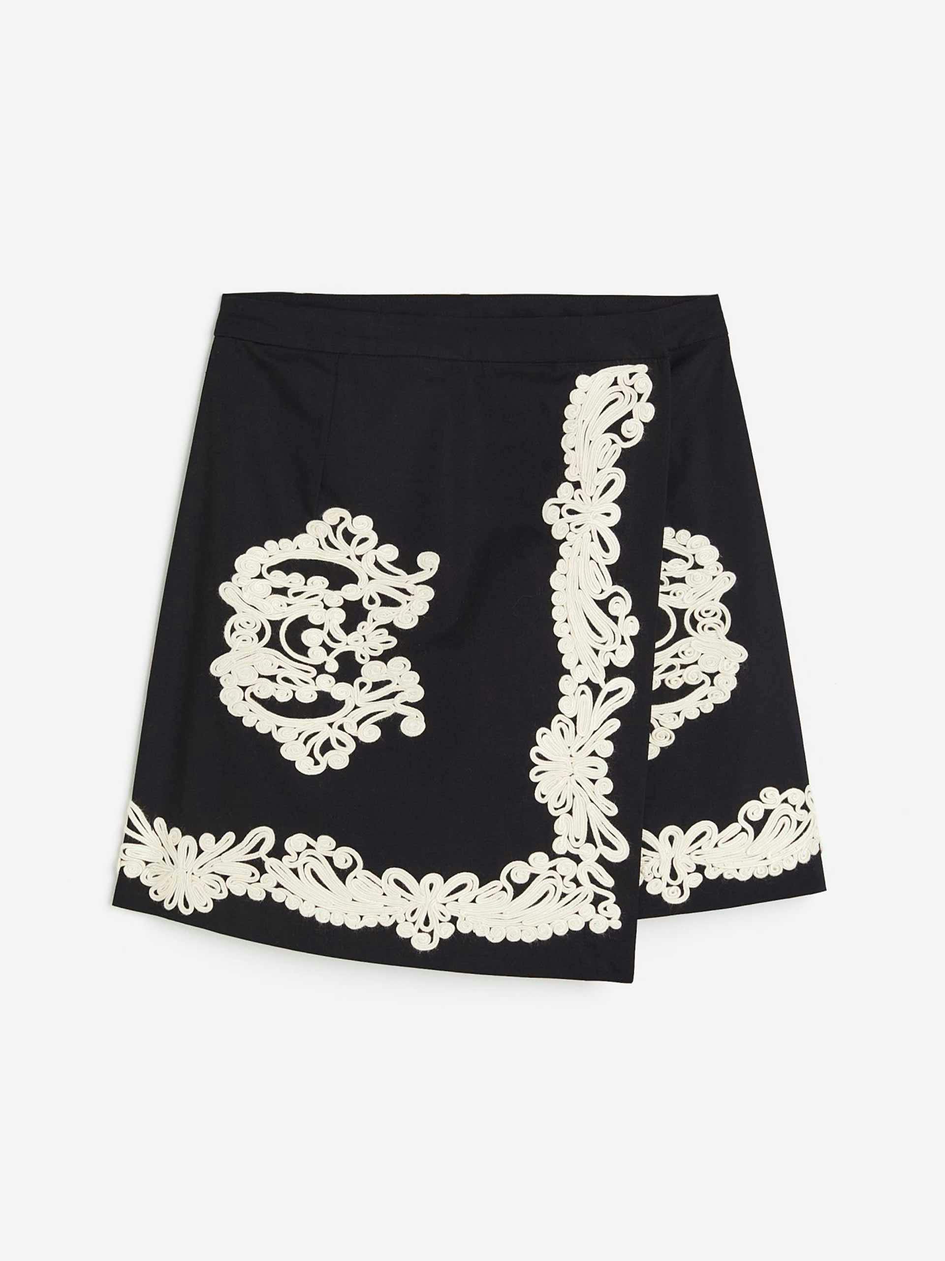 Embroidered a-line skirt