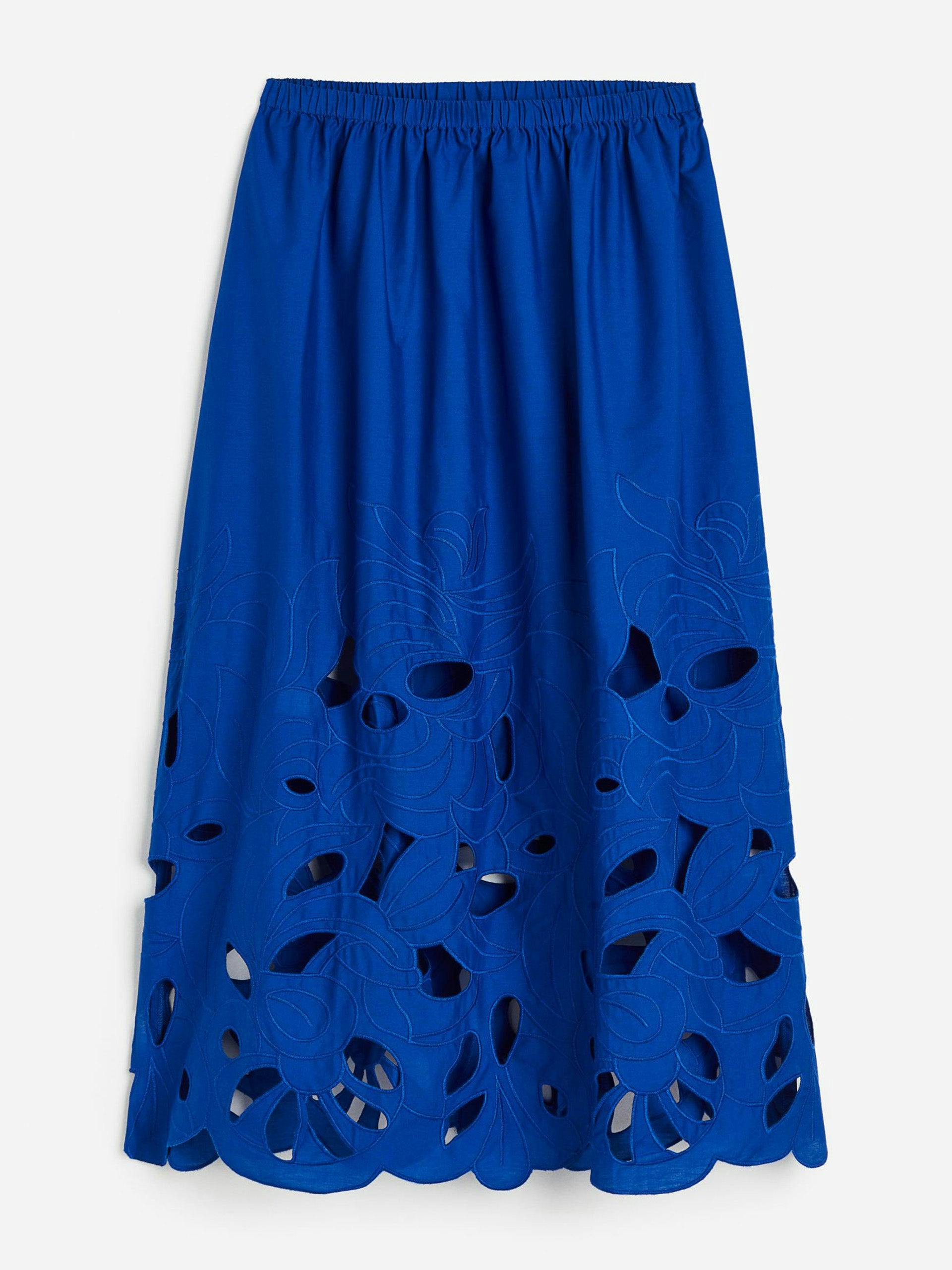 Cutout embroidered skirt