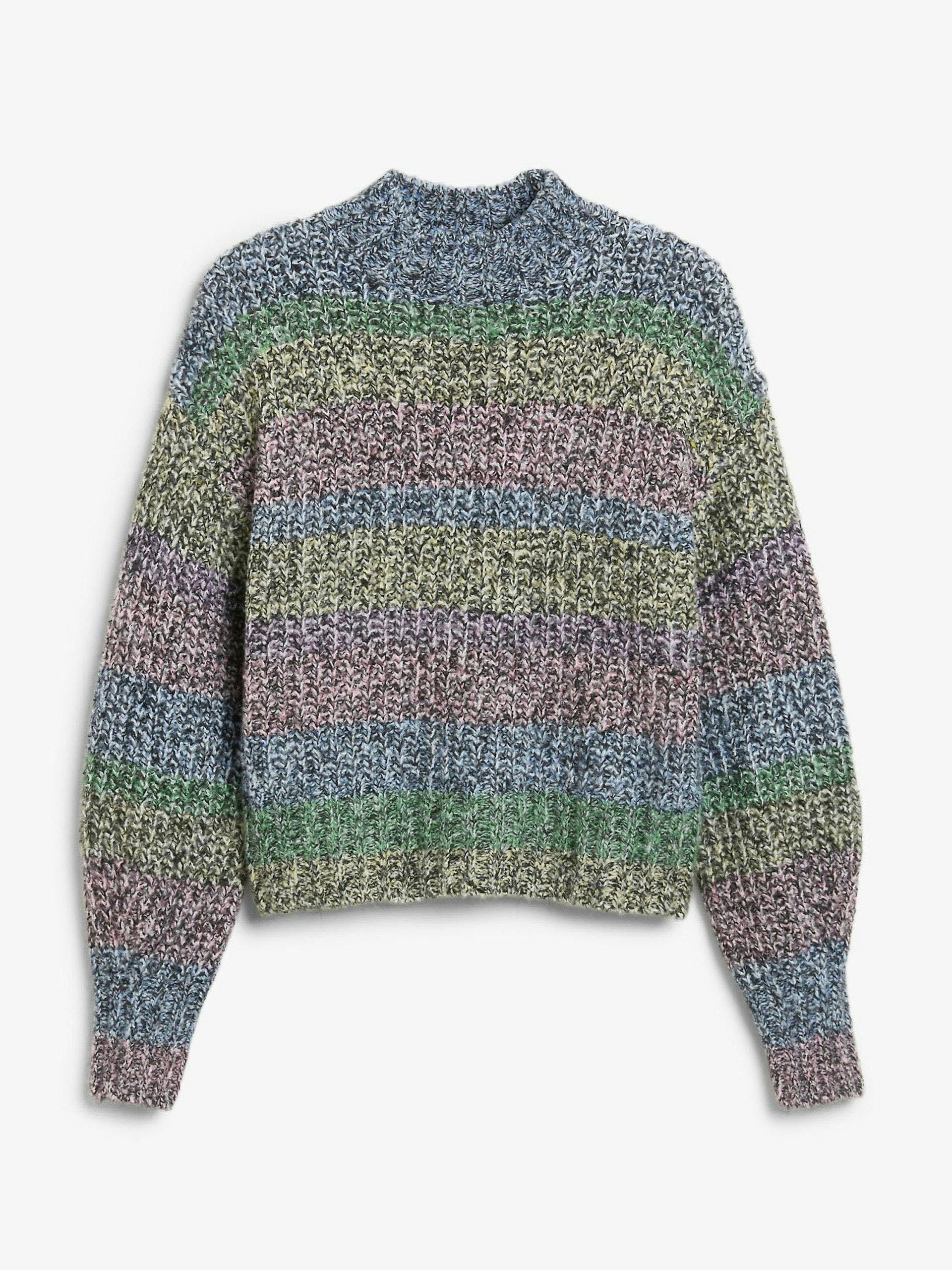 Mock-neck chunky knit sweater