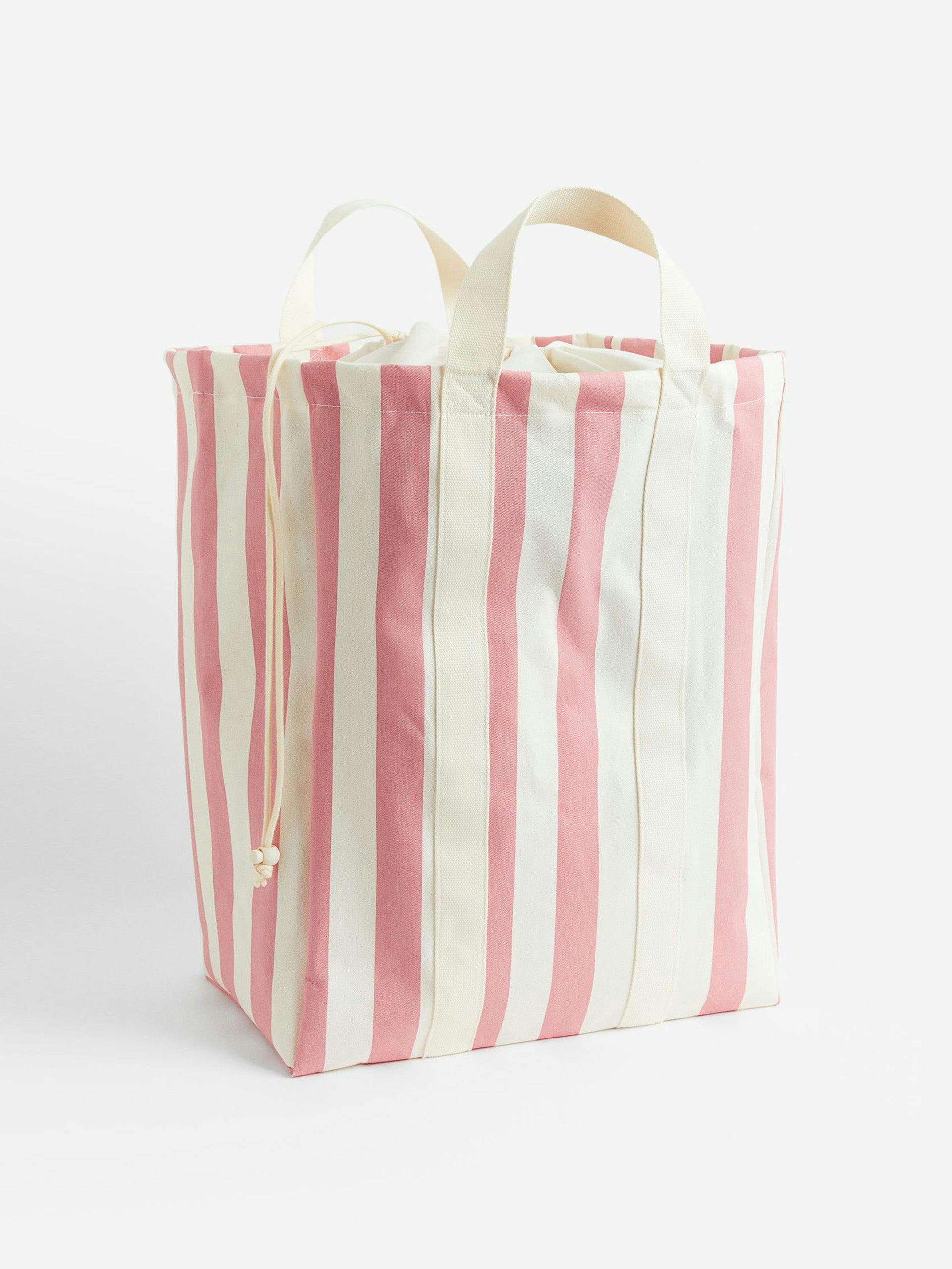 Cotton-twill stripe laundry bag