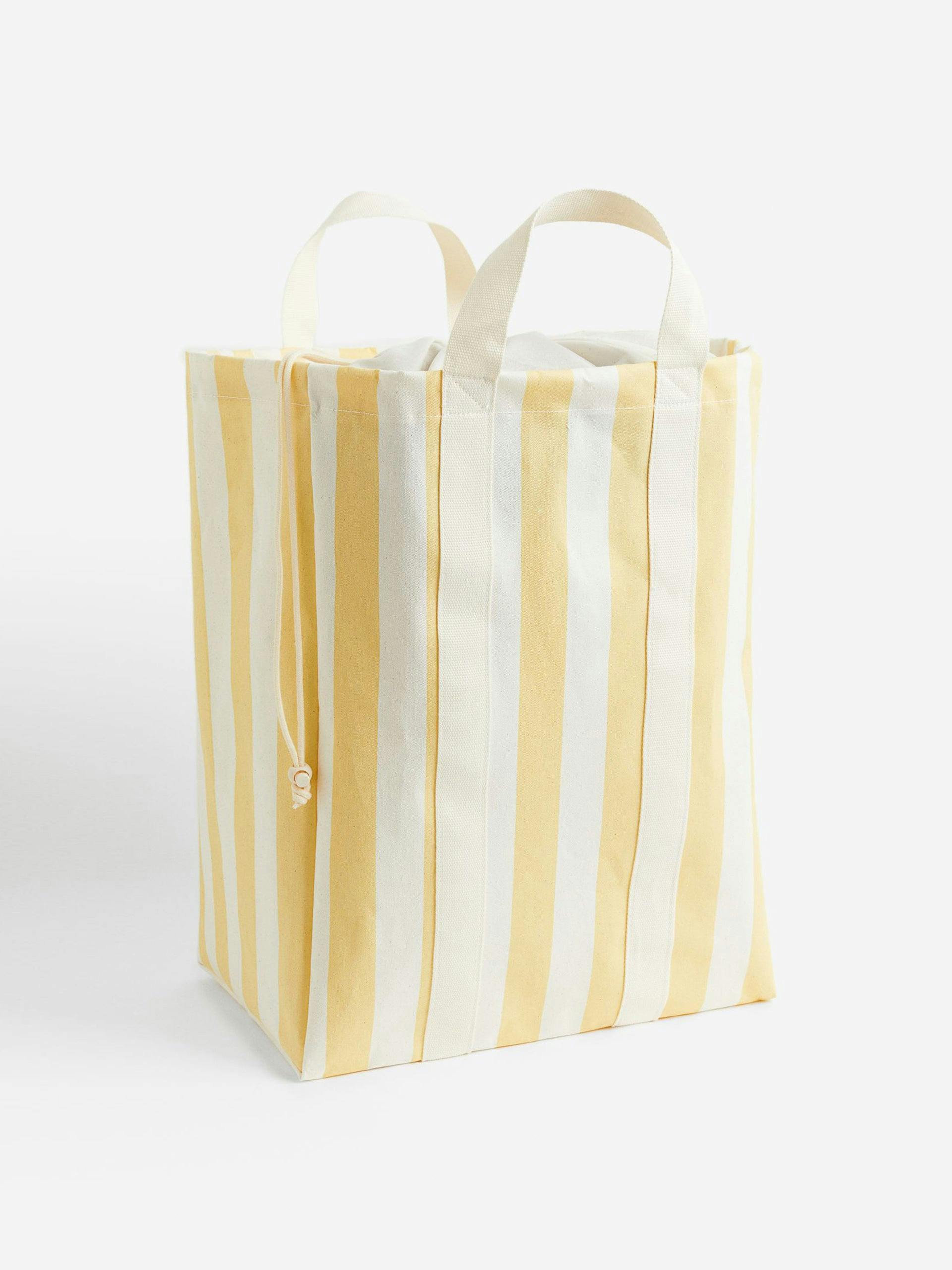 Stripe drawstring laundry bag