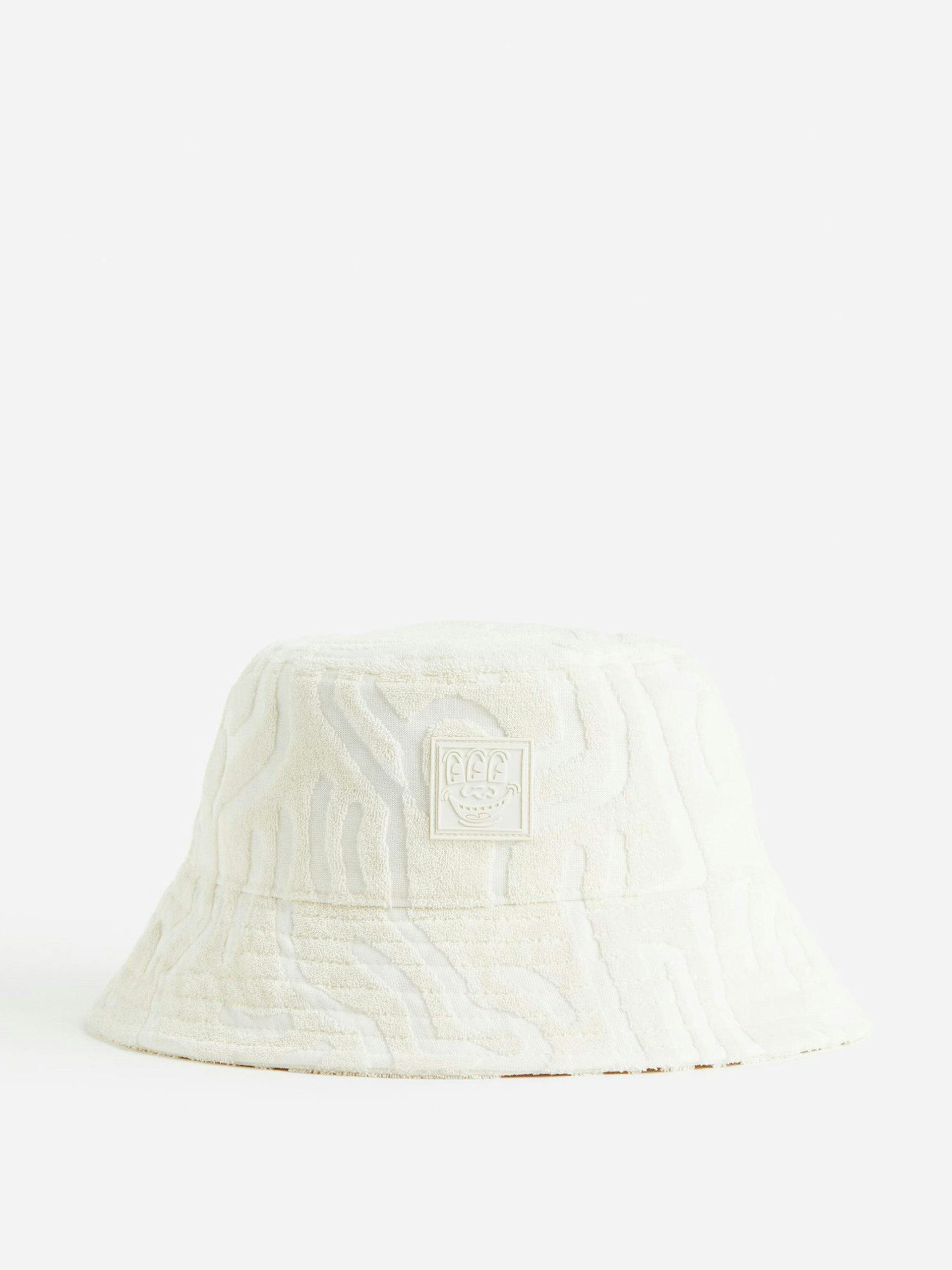 Patterned terry bucket hat