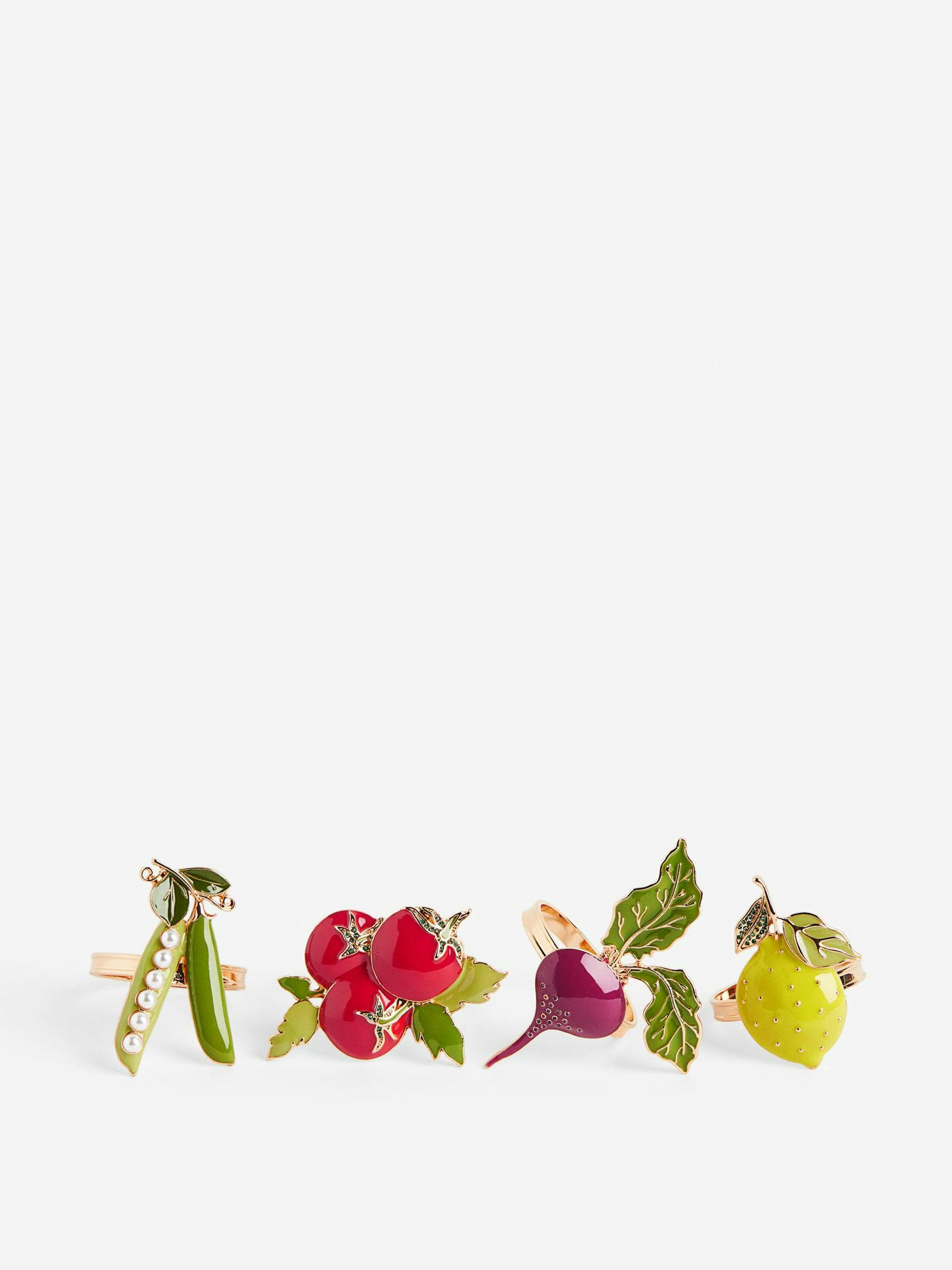 Vegetable napkin rings (set of 4)