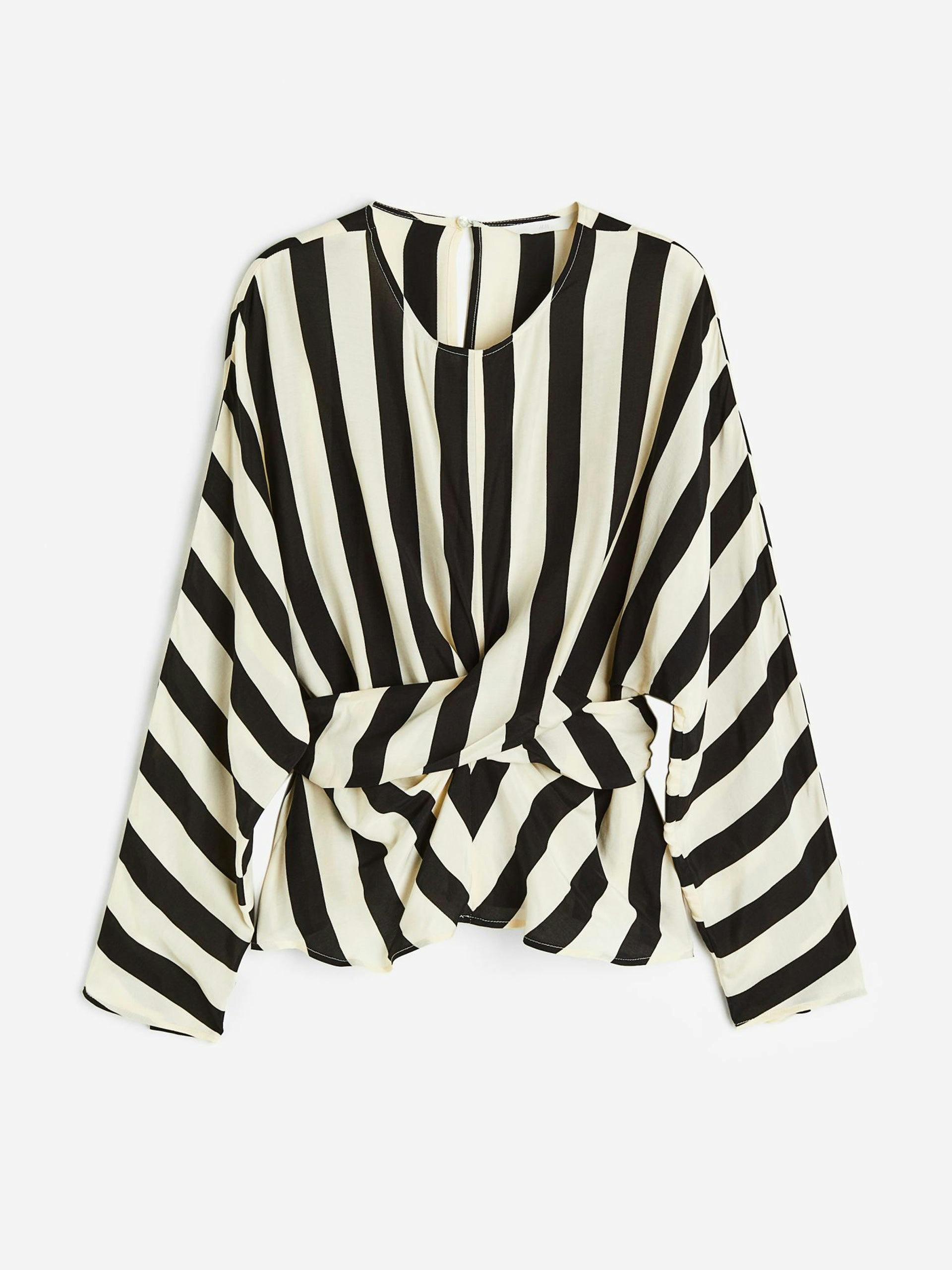 Black and white stripe blouse