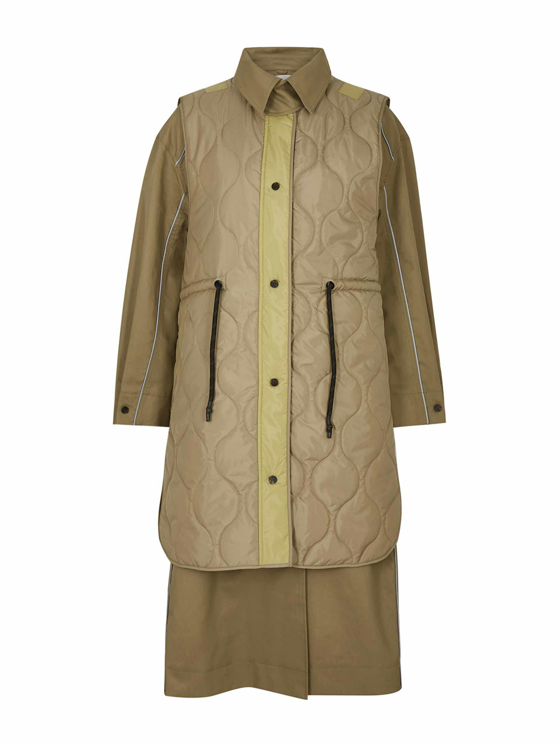 Rex brown layered cotton trench coat