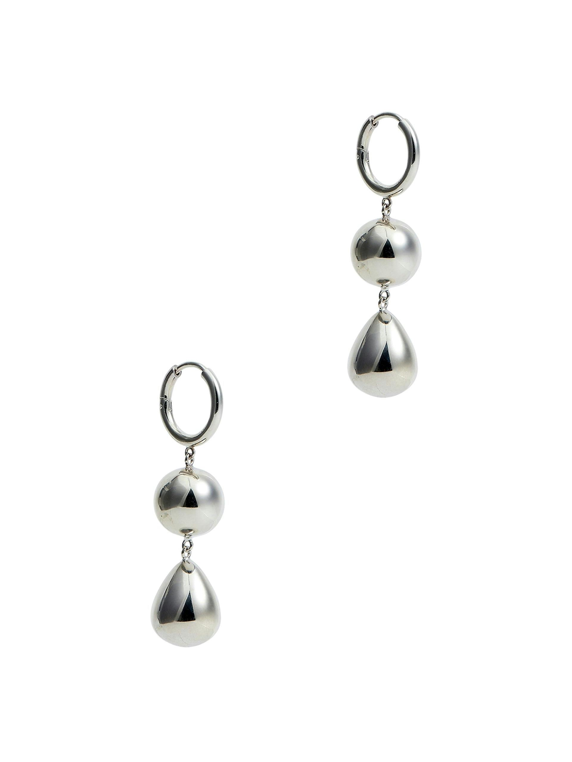 Silver drop down earrings