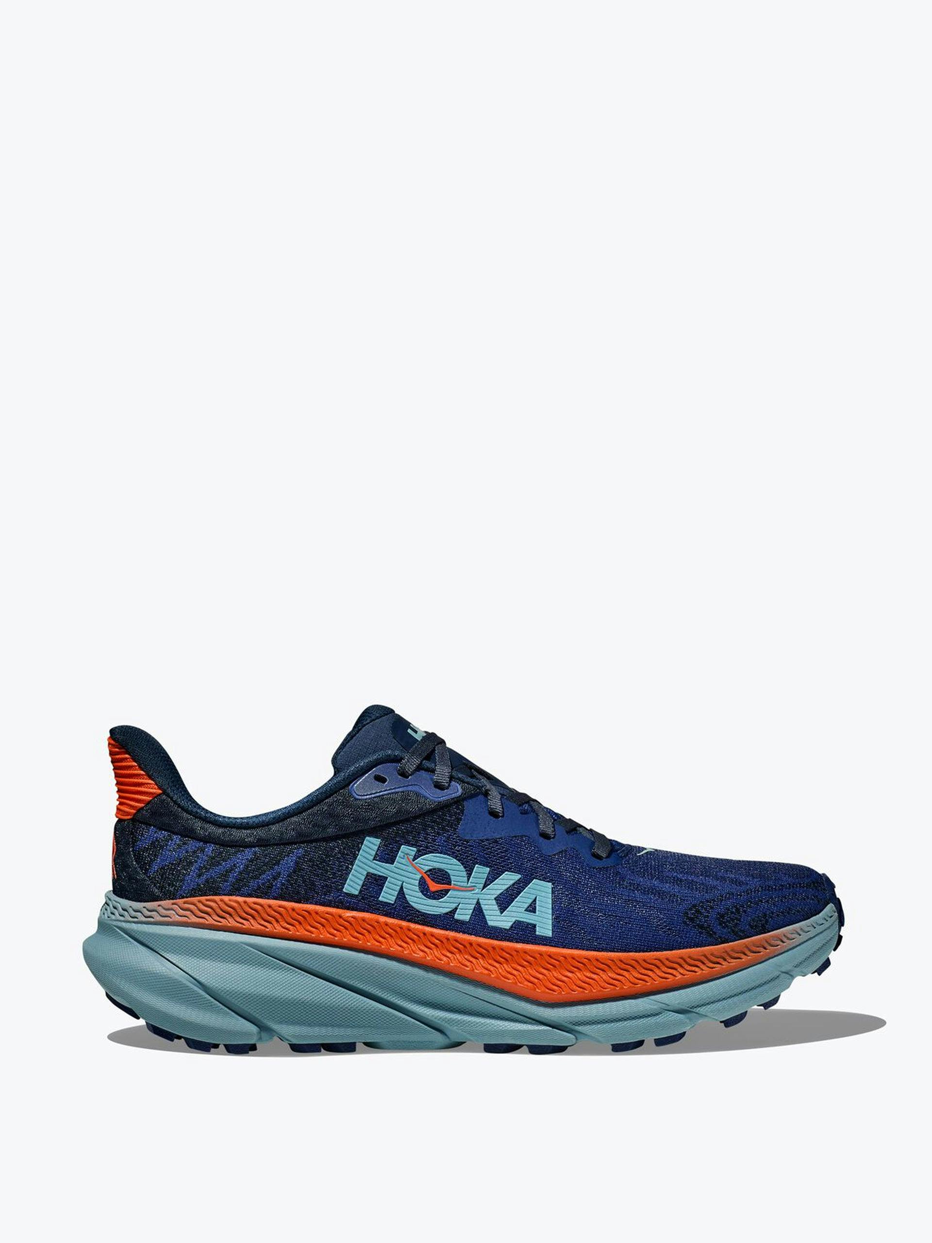 Blue and orange running trainers