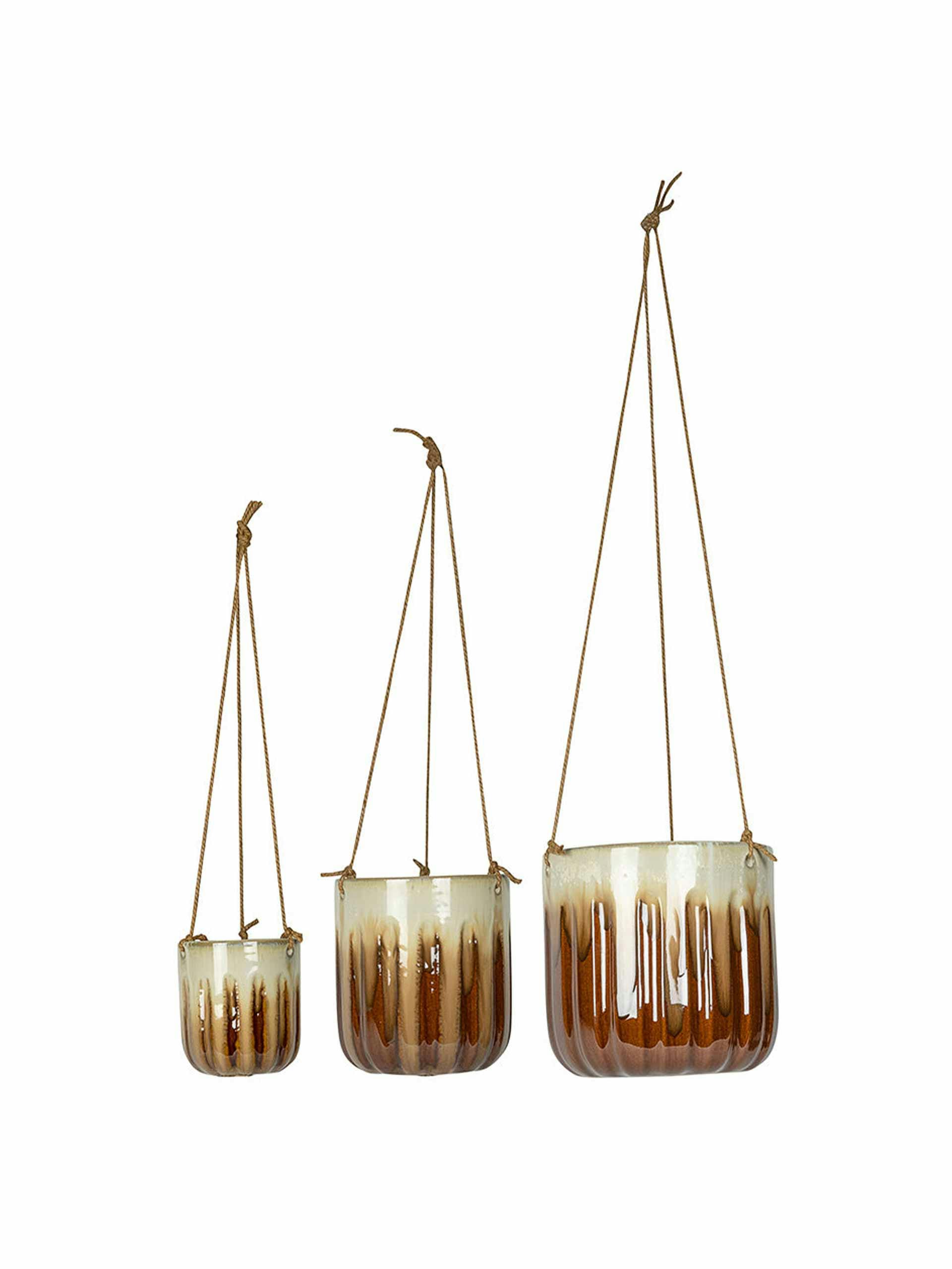 Hanging dipped plant pots (set of 3)