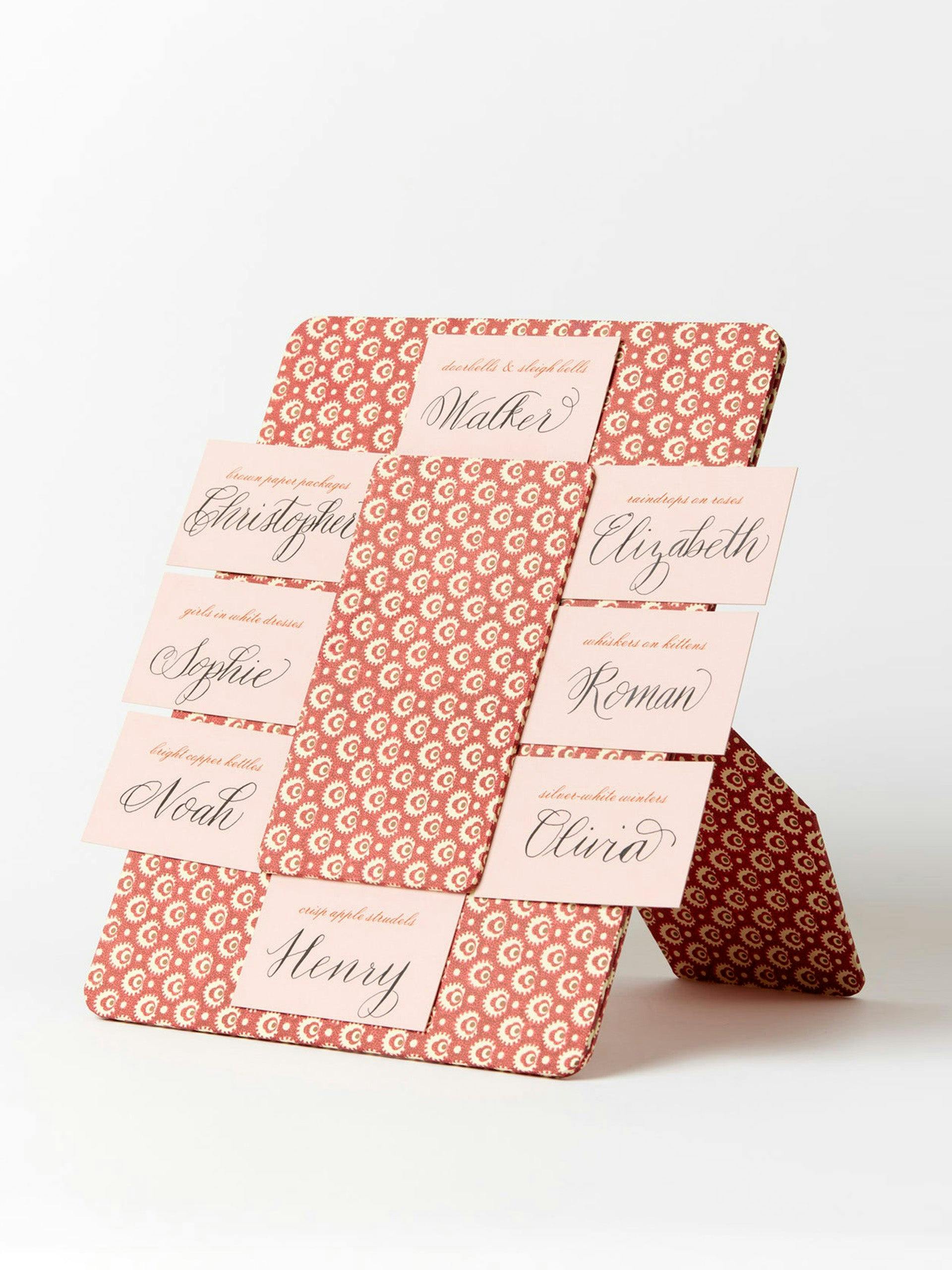 Printed table setting planner