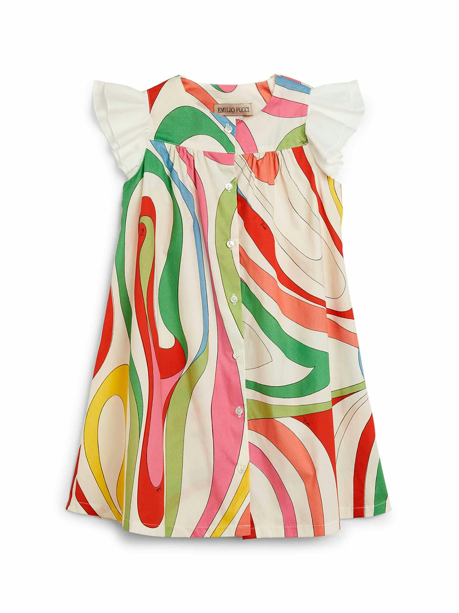 Multi-coloured graphic printed dress