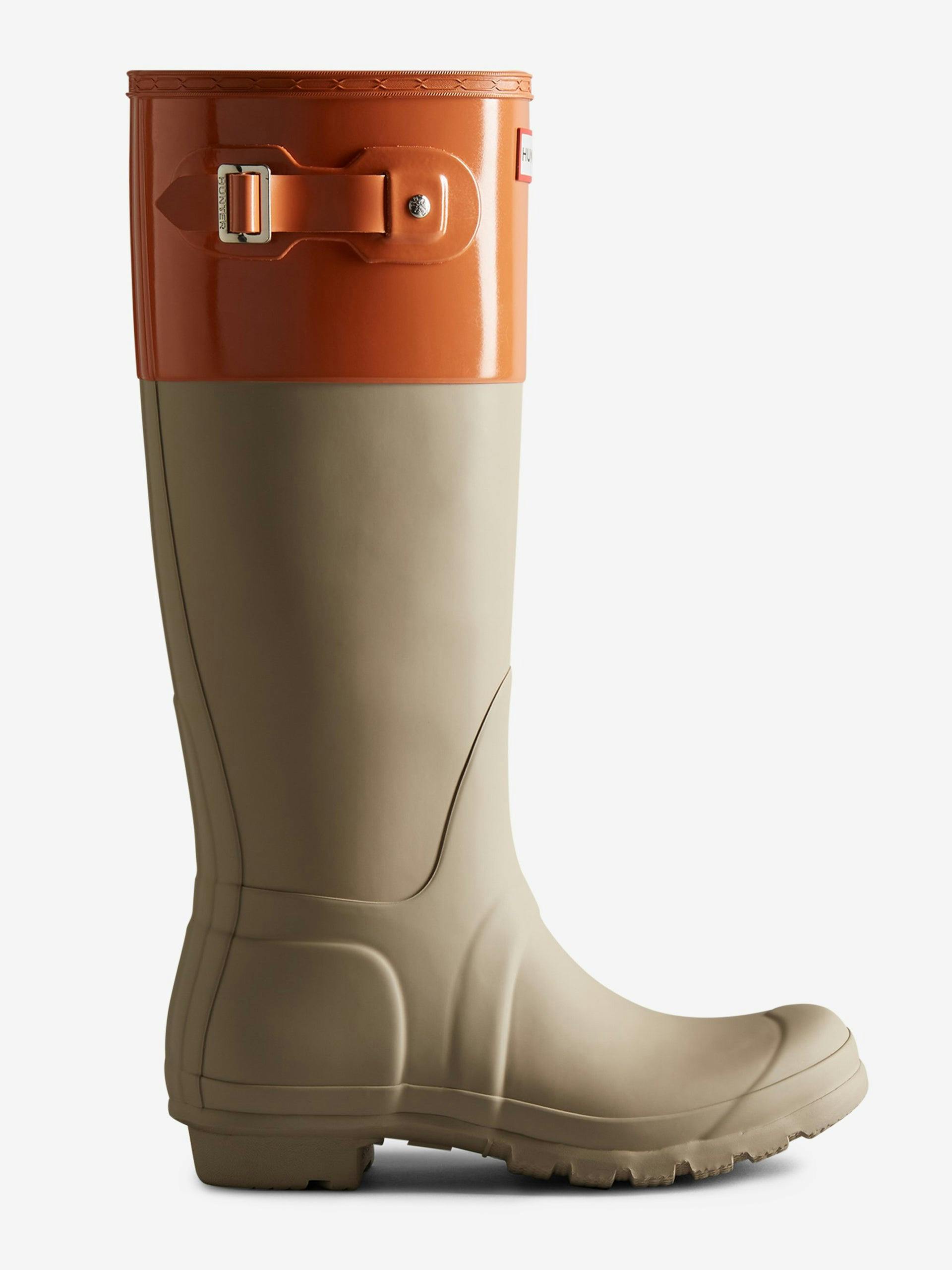 Colour block tall wellington boots