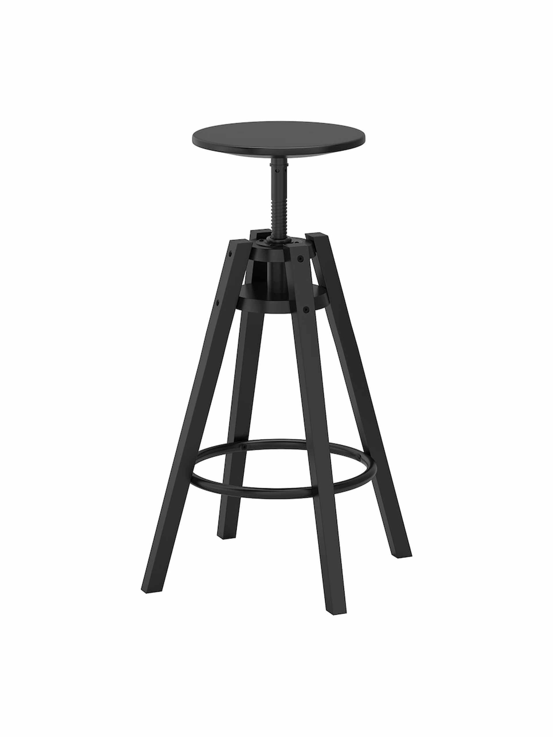 Black wooden bar stool