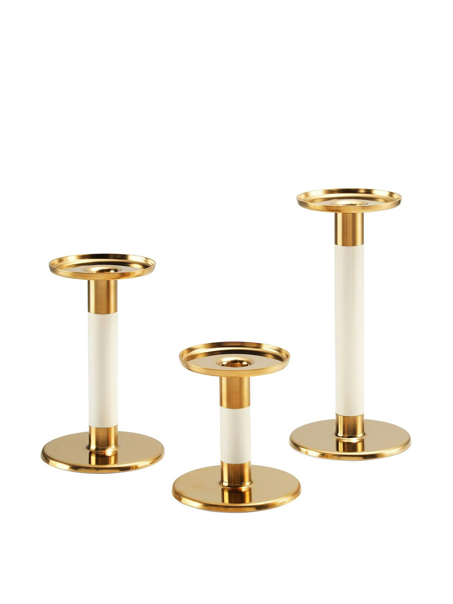 Gold and ivory candlesticks (set of 3)
