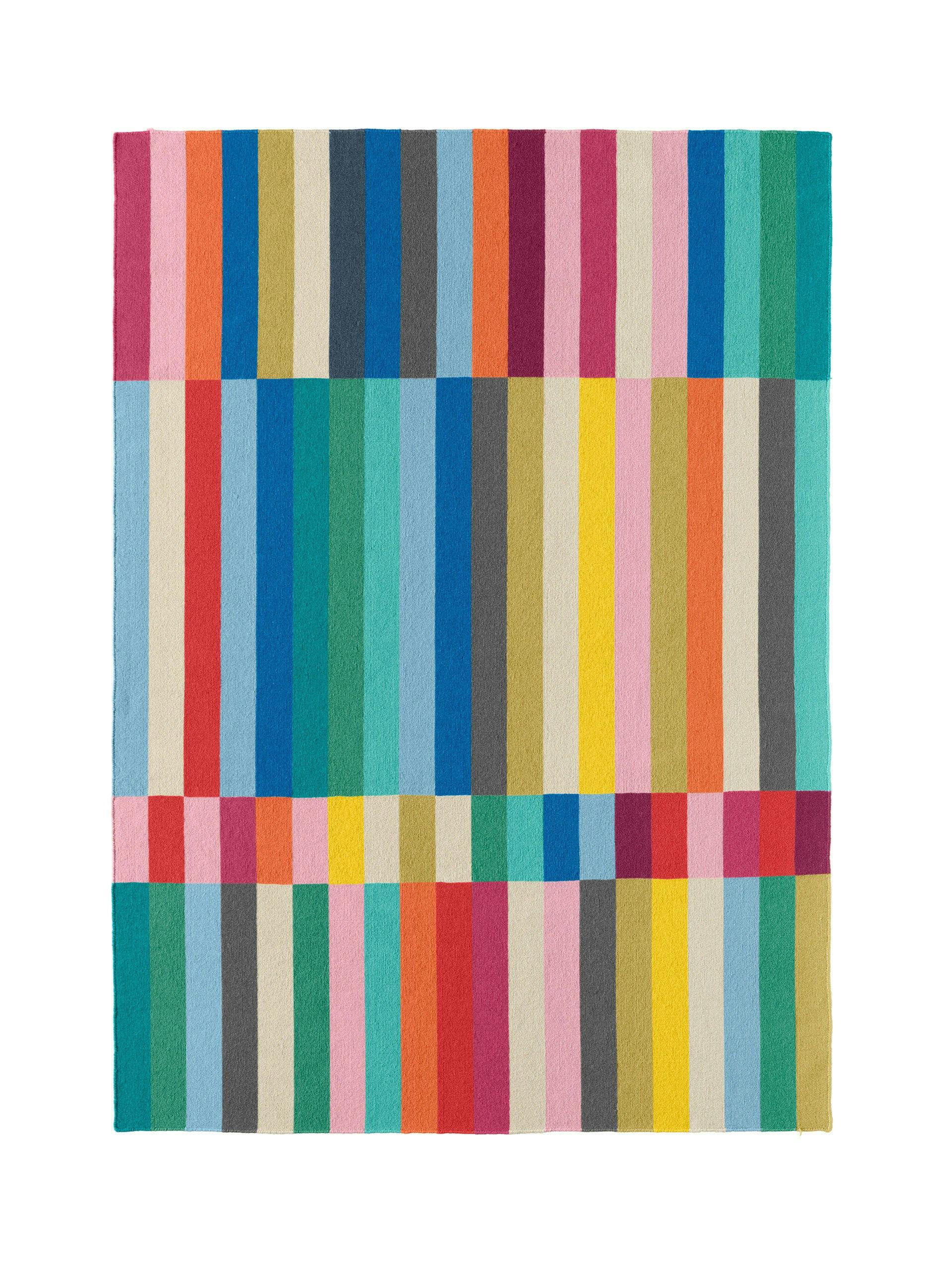 Flatwoven multicolour stripe rug