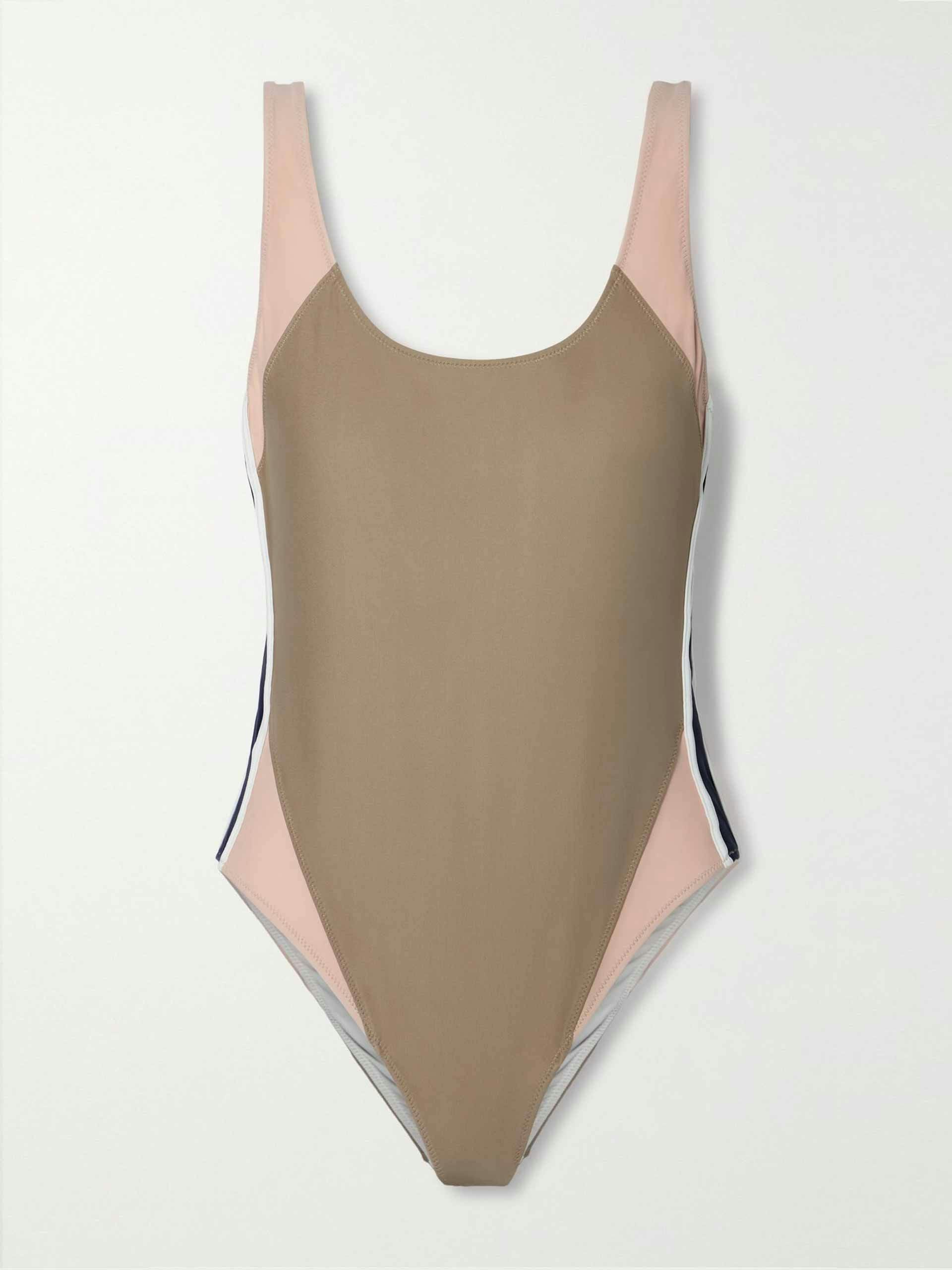 Colour-block recycled swimsuit