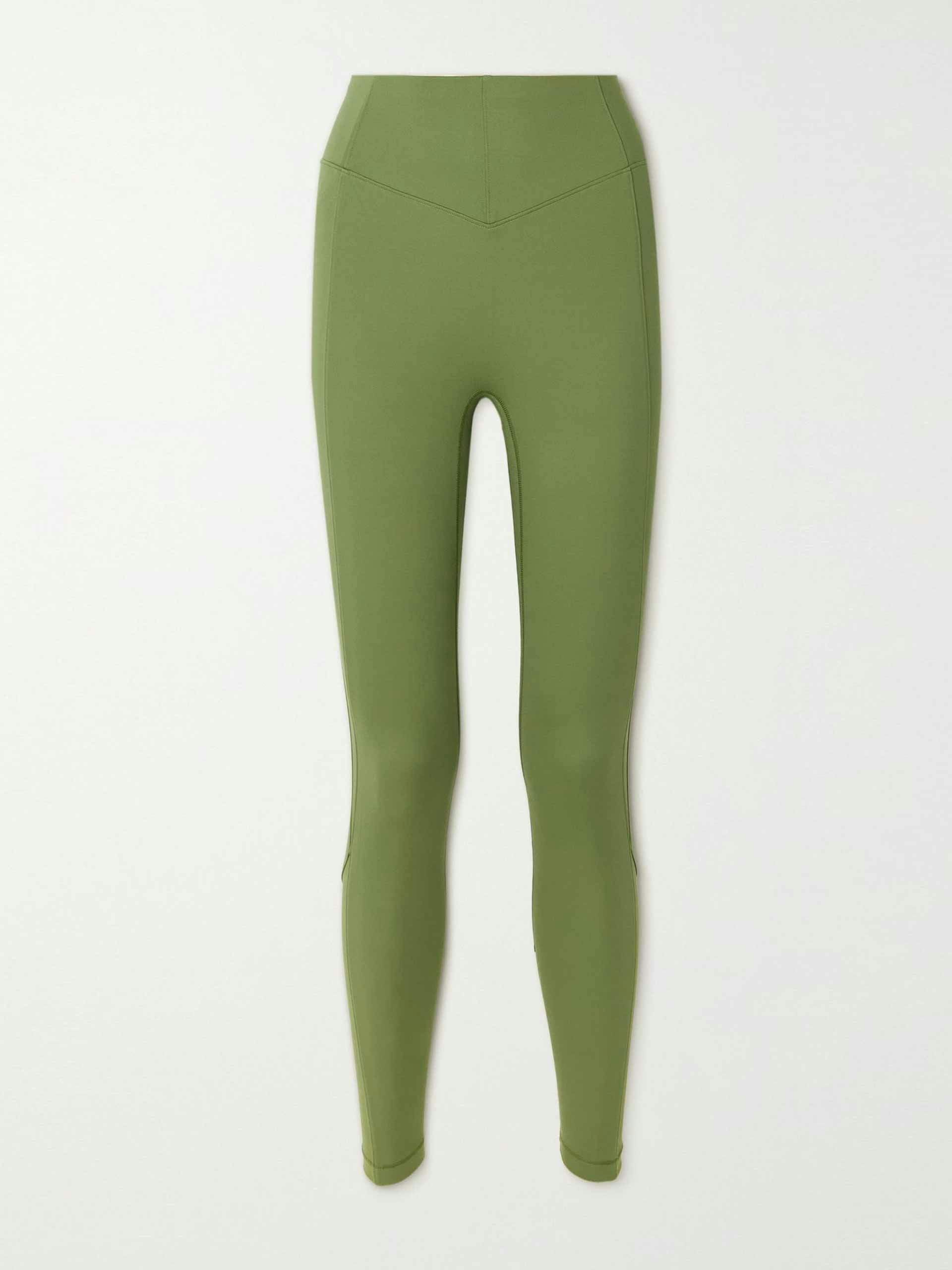 Mesh-paneled recycled stretch leggings