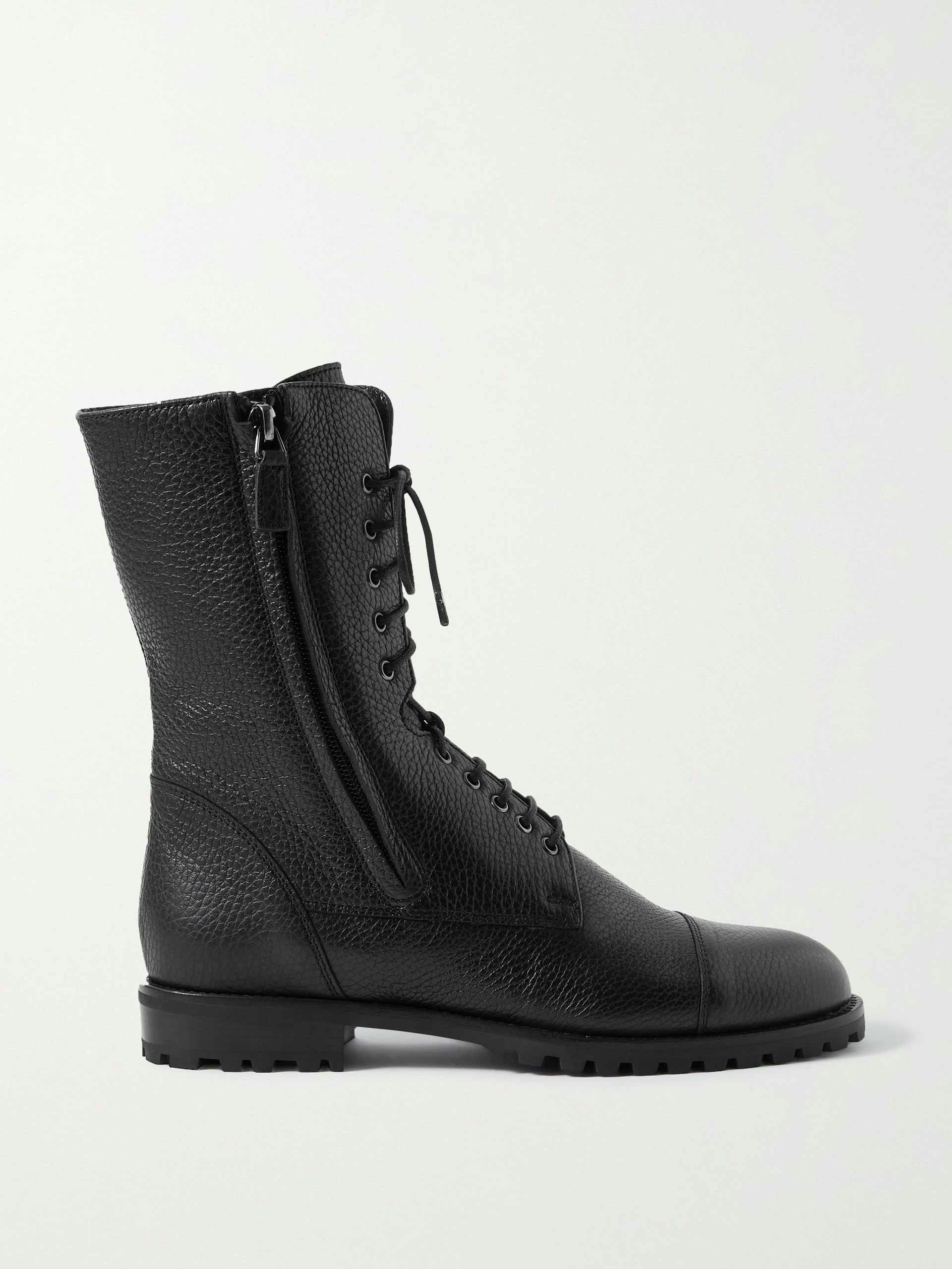 Lugata textured-leather boots