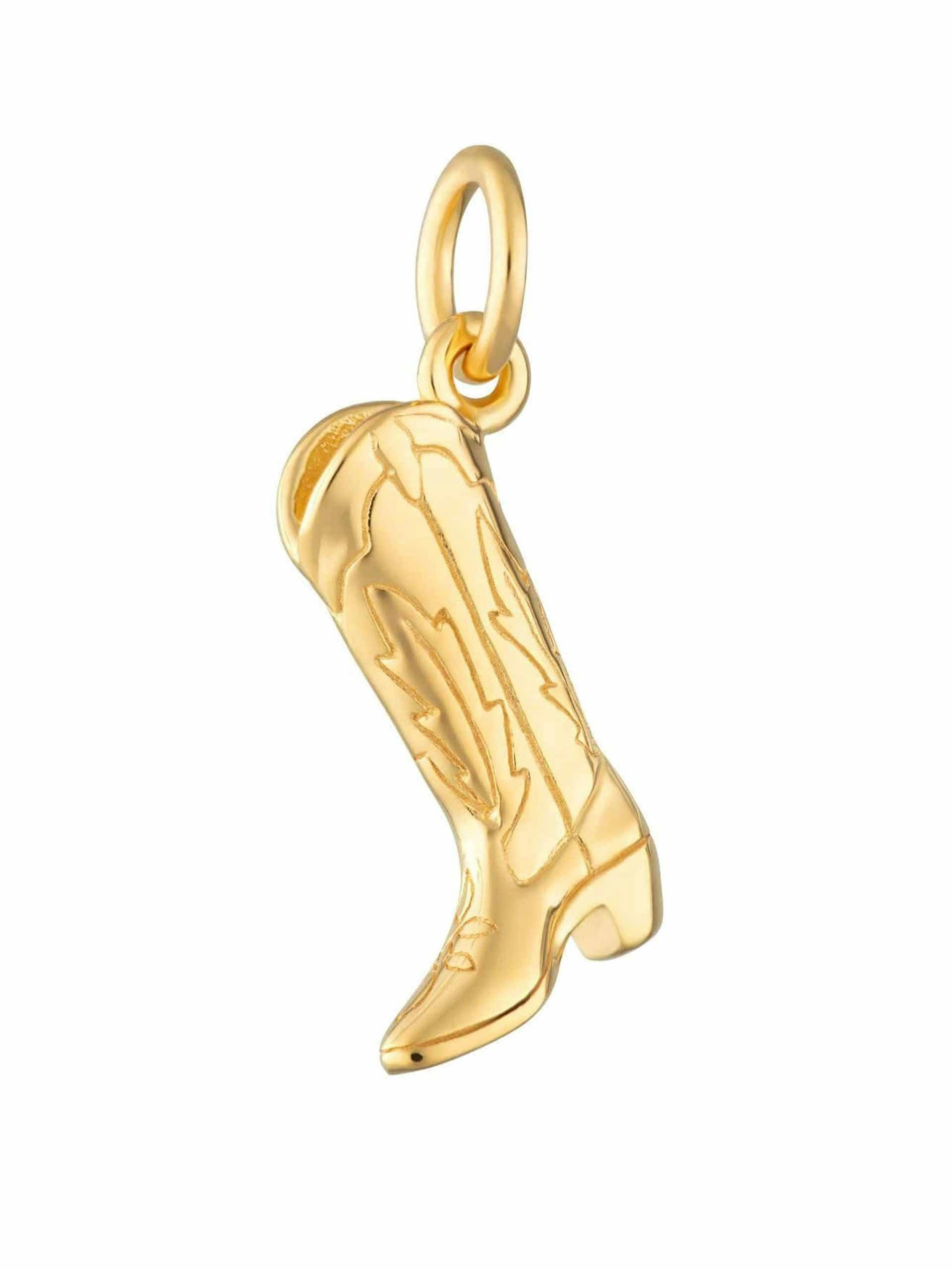 Gold plated cowboy boot charm