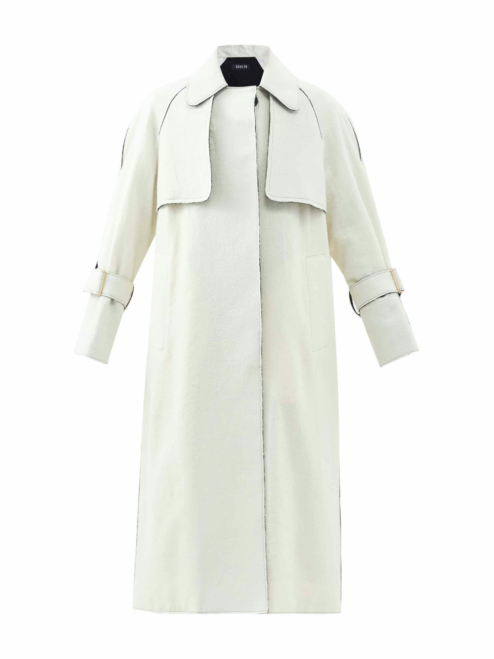 Annabel raw-edge wool trench coat