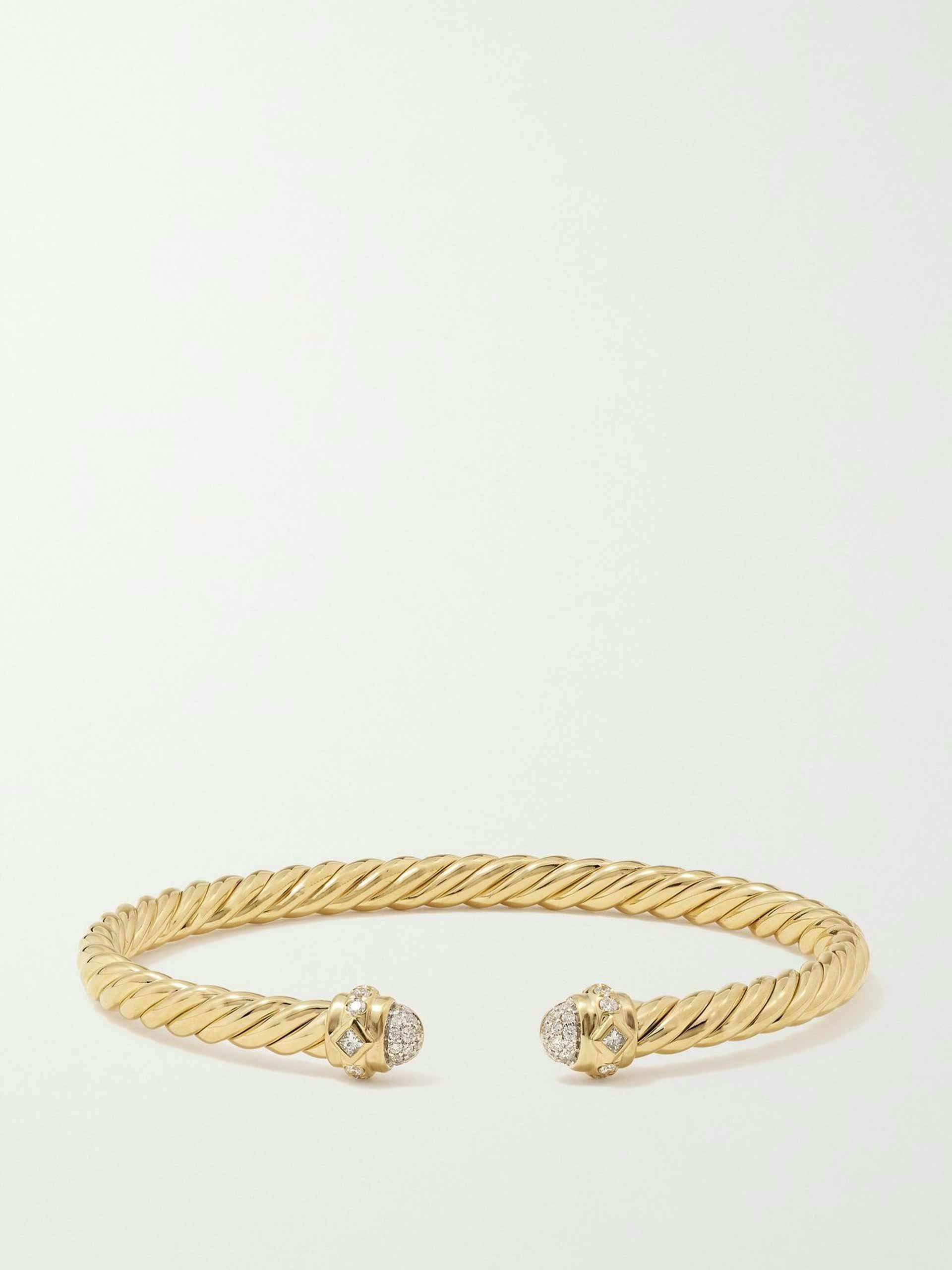 Cable Spira 18-karat gold diamond cuff