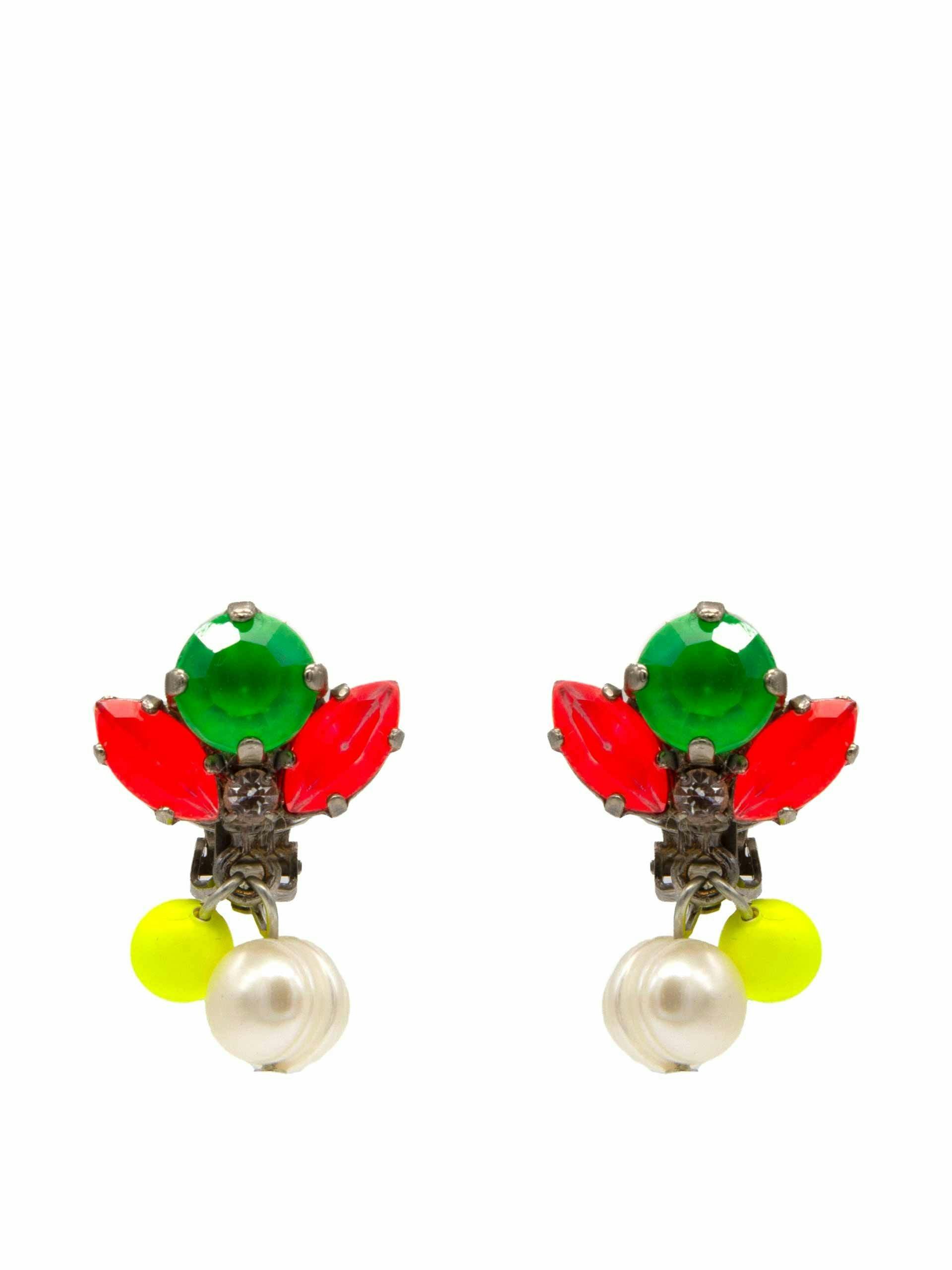 Double drop neon earrings