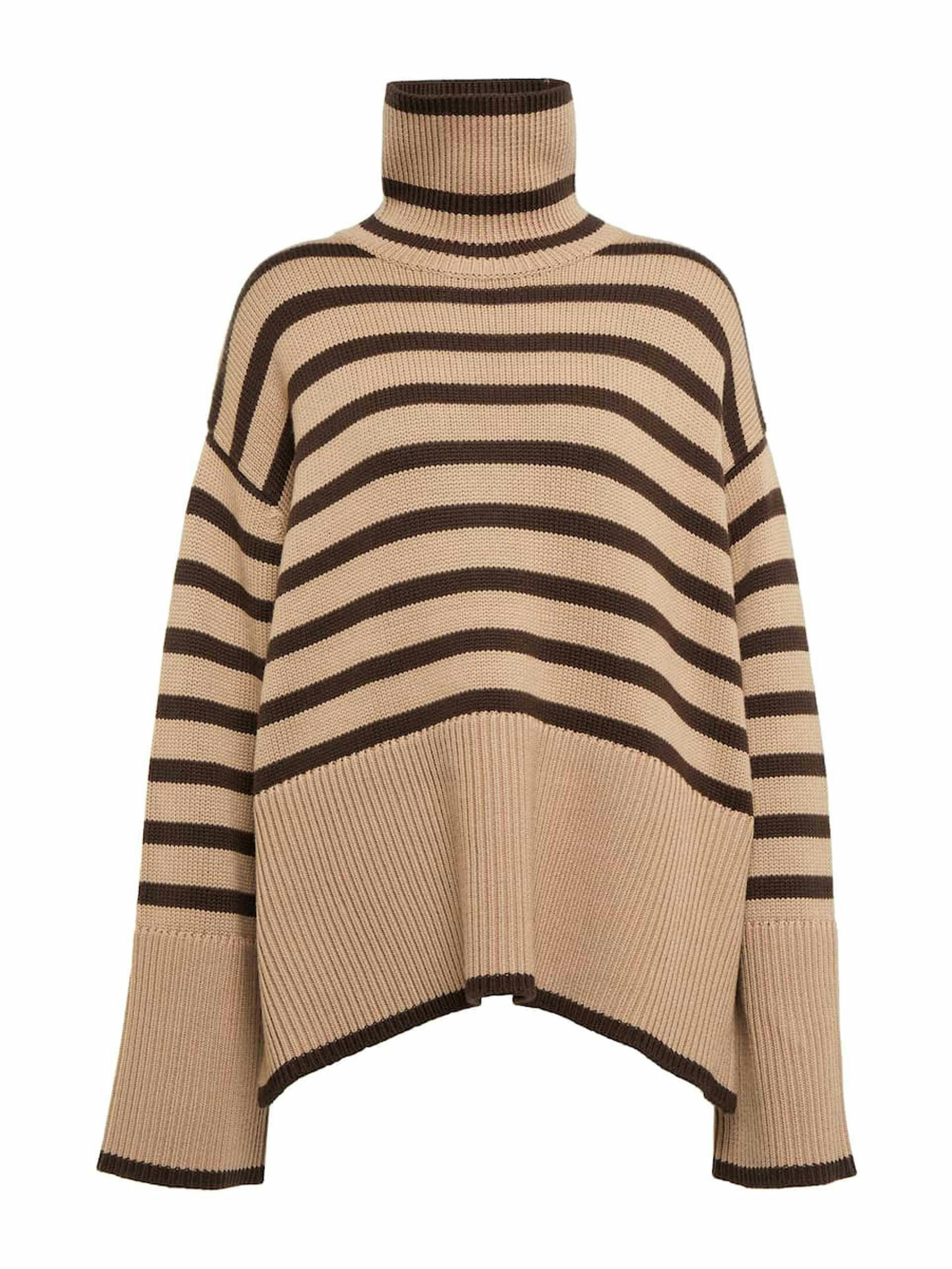 Striped wool and cotton sweater