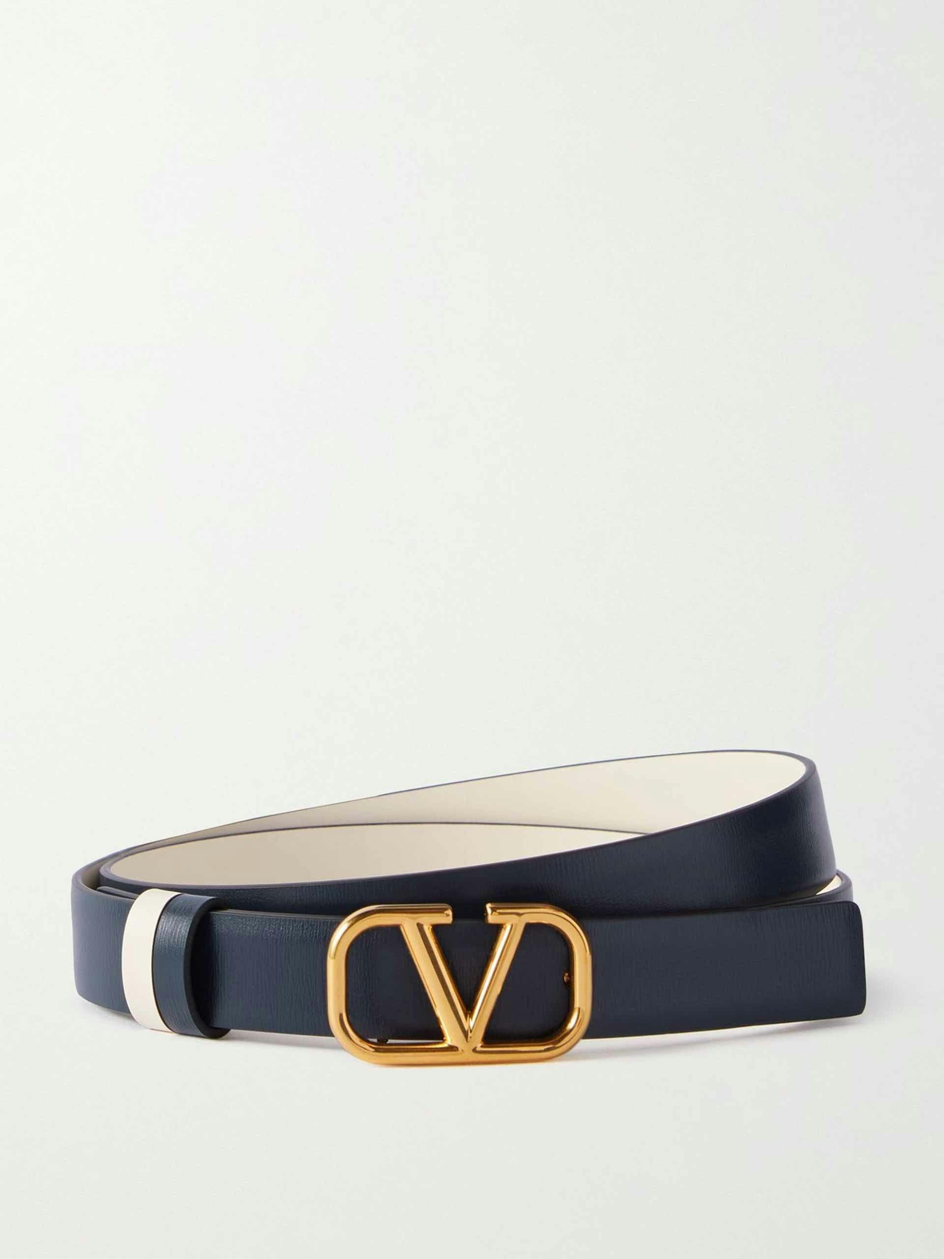 V logo reversible leather belt