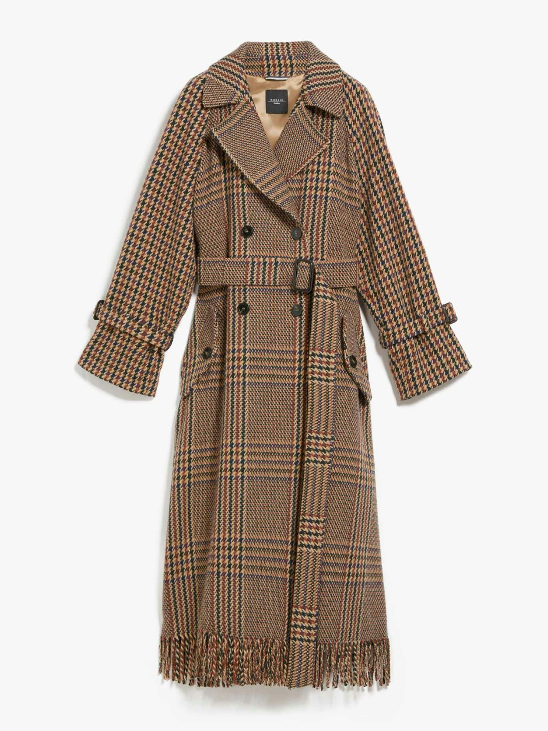 Patchwork-inspired wool coat