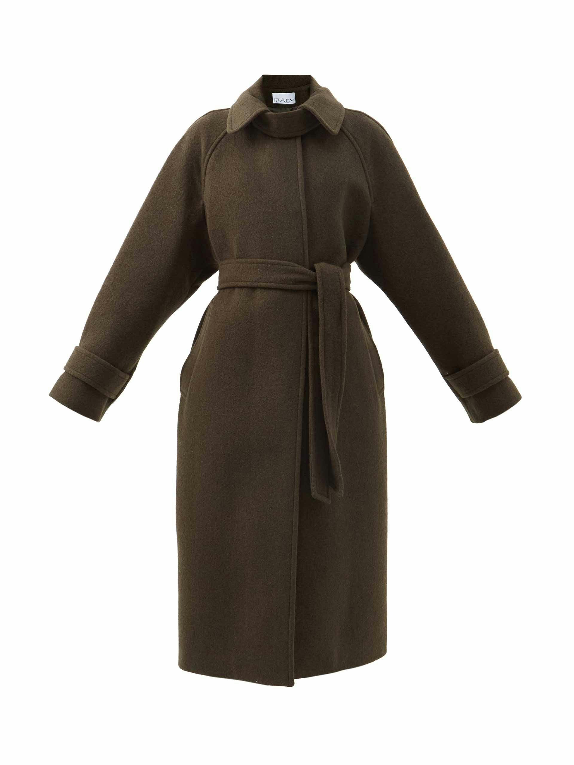 Oversized raglan-sleeve wool coat