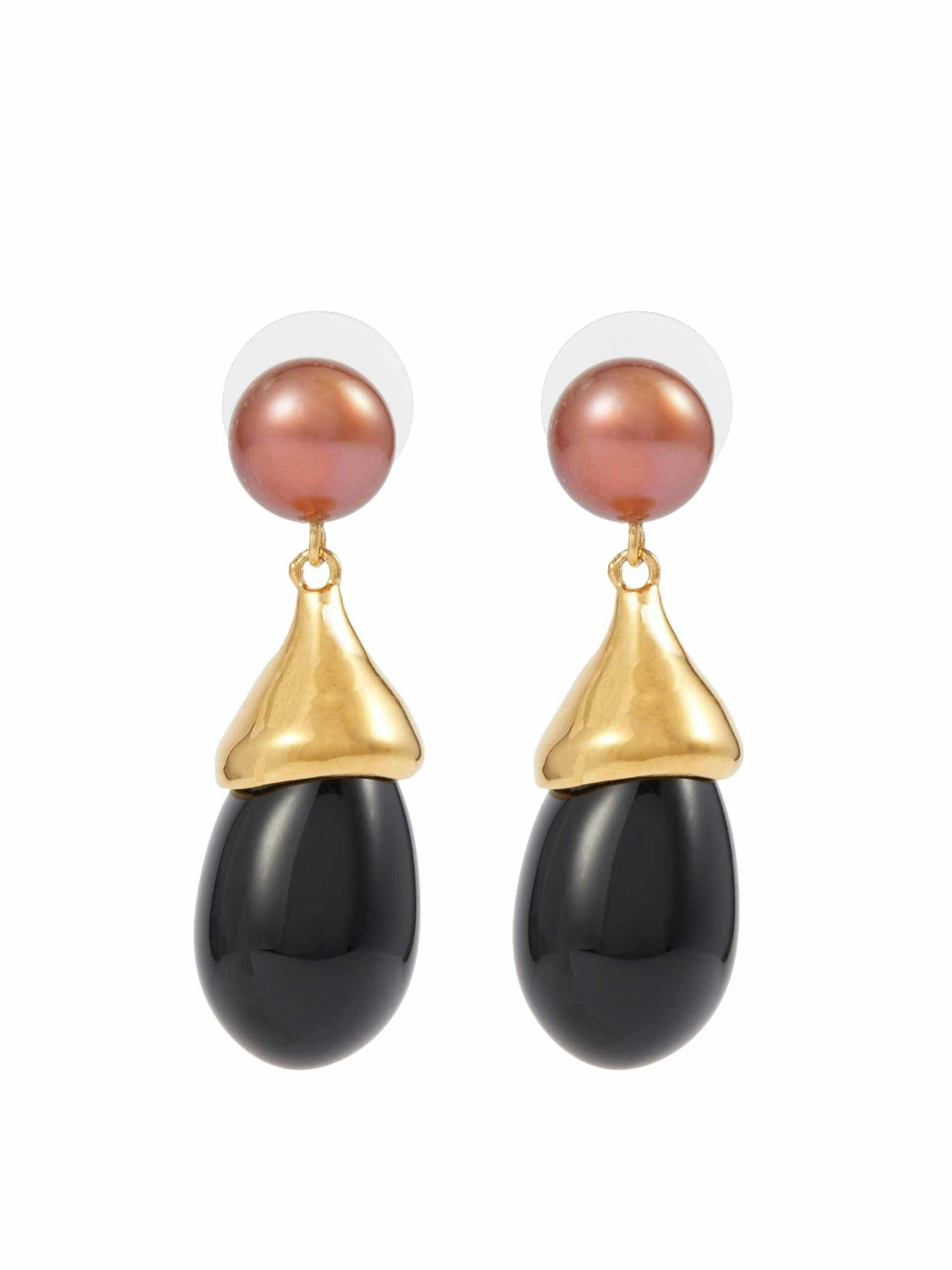 Audrey 18kt gold vermeil earrings with pearls