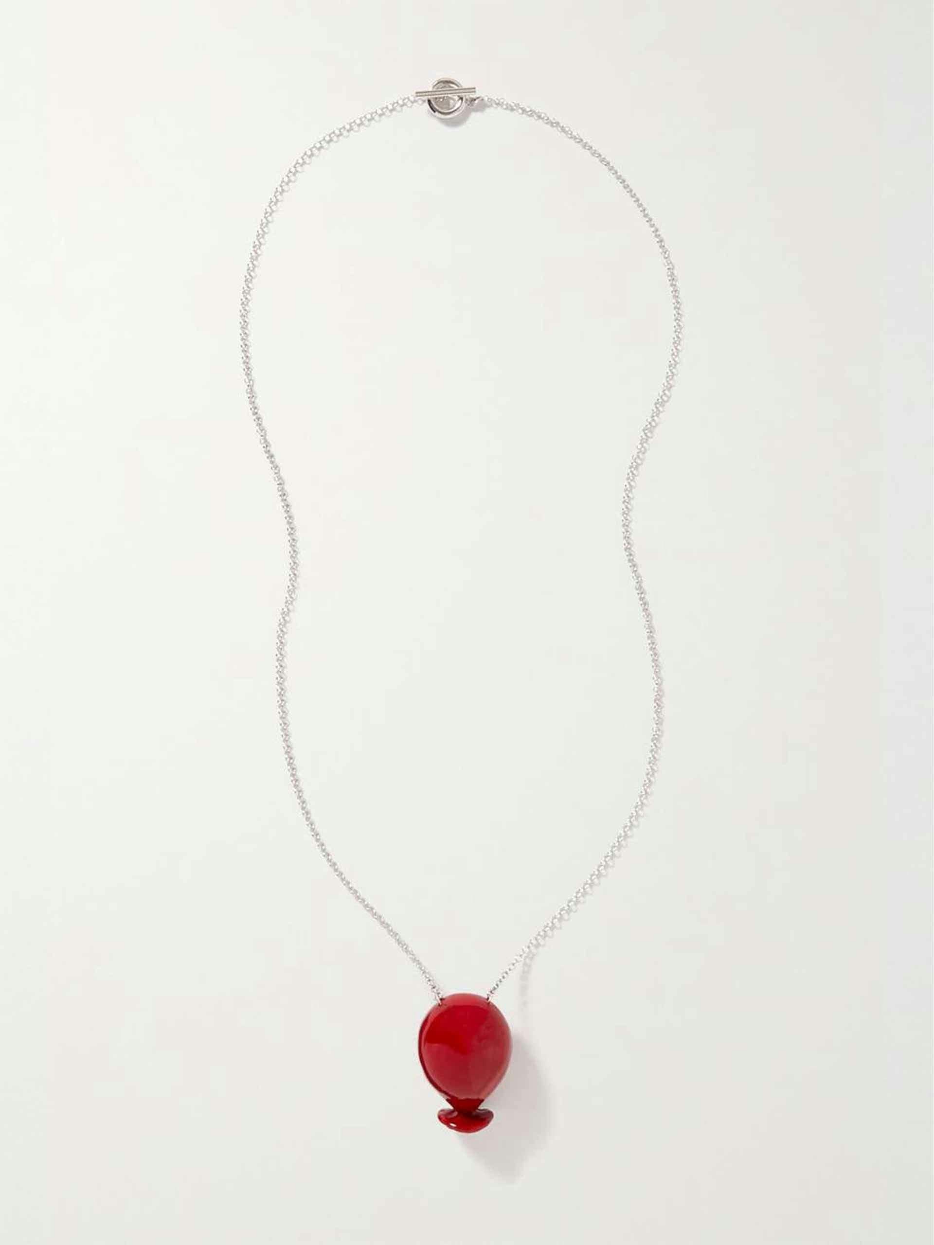 Balloon silver and enamel necklace