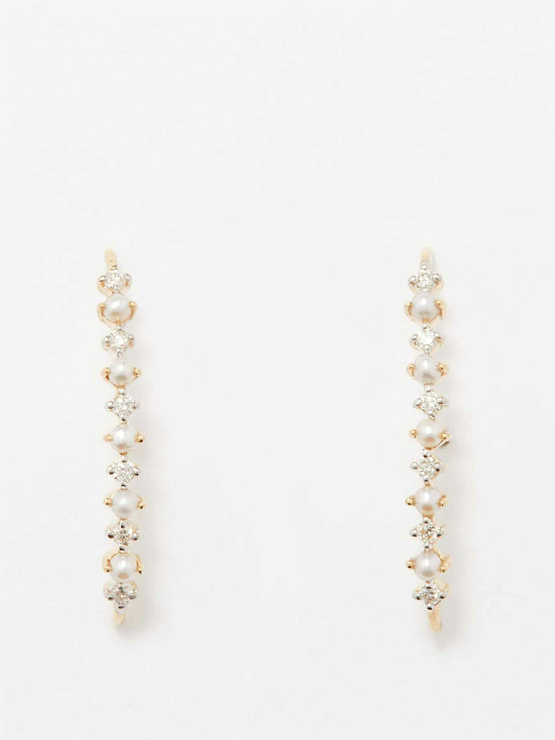 The Little Things diamond, pearl & gold earrings