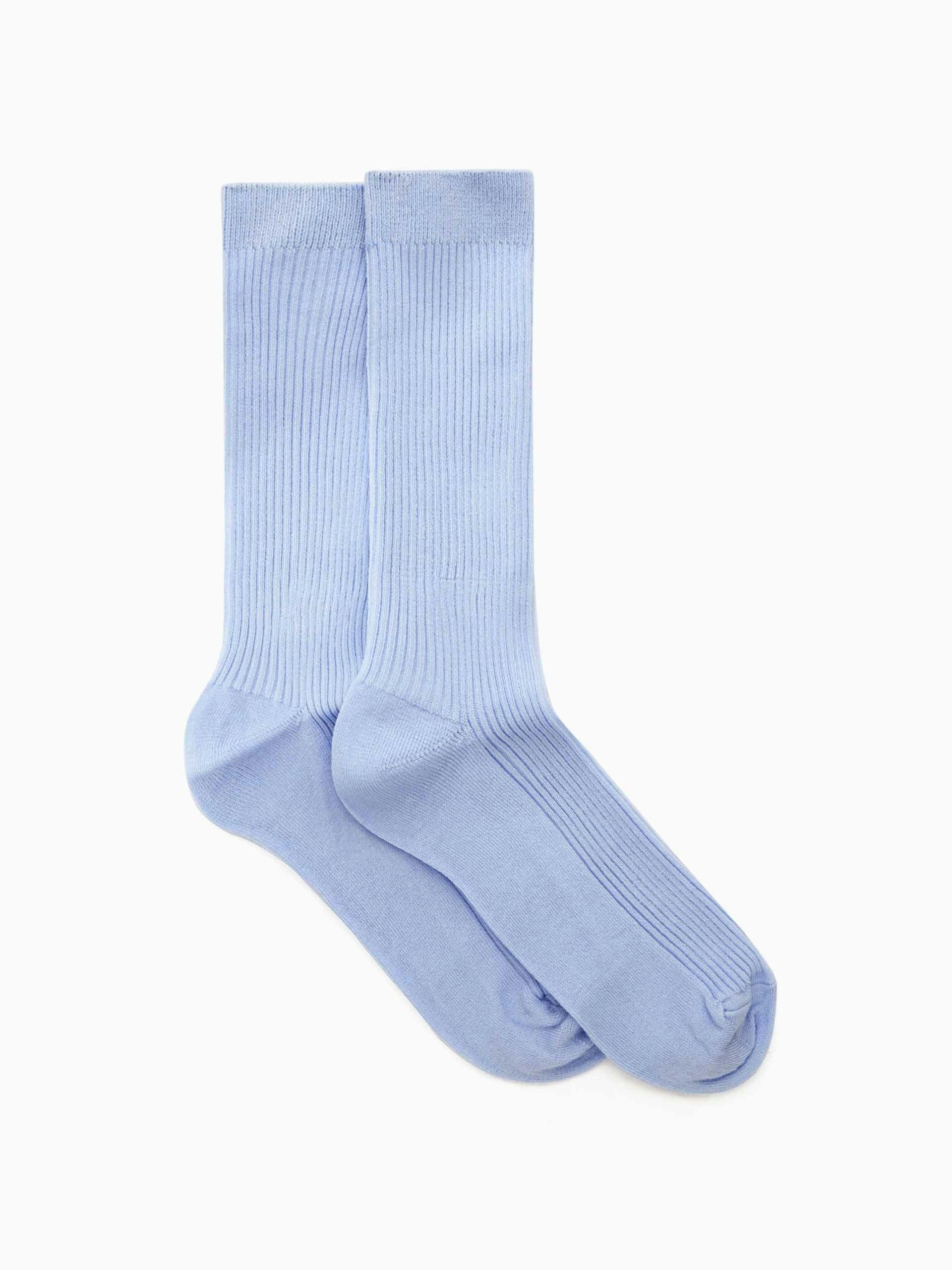 Light blue ribbed socks