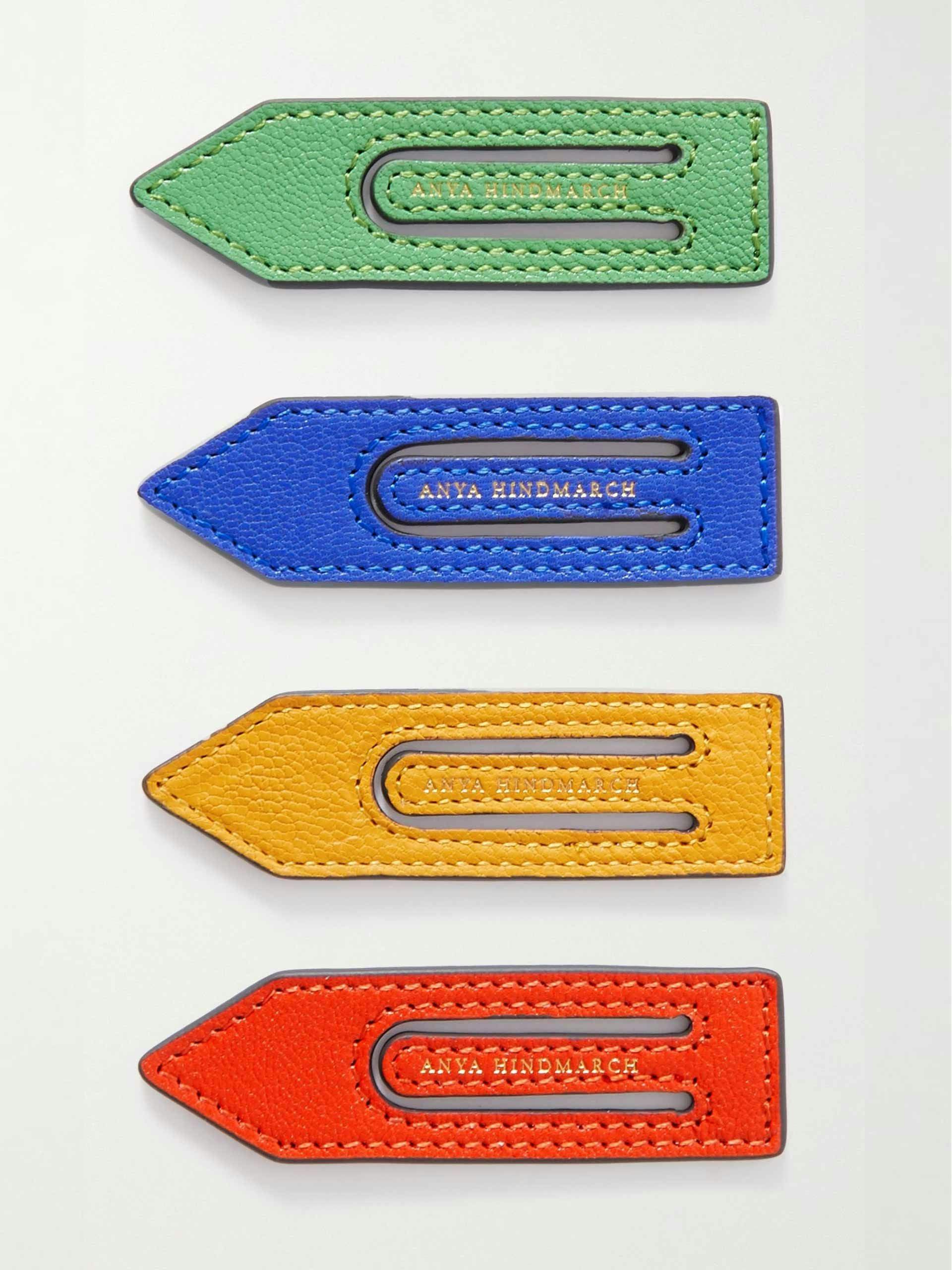 Textured-leather bookmarks (set of 4)
