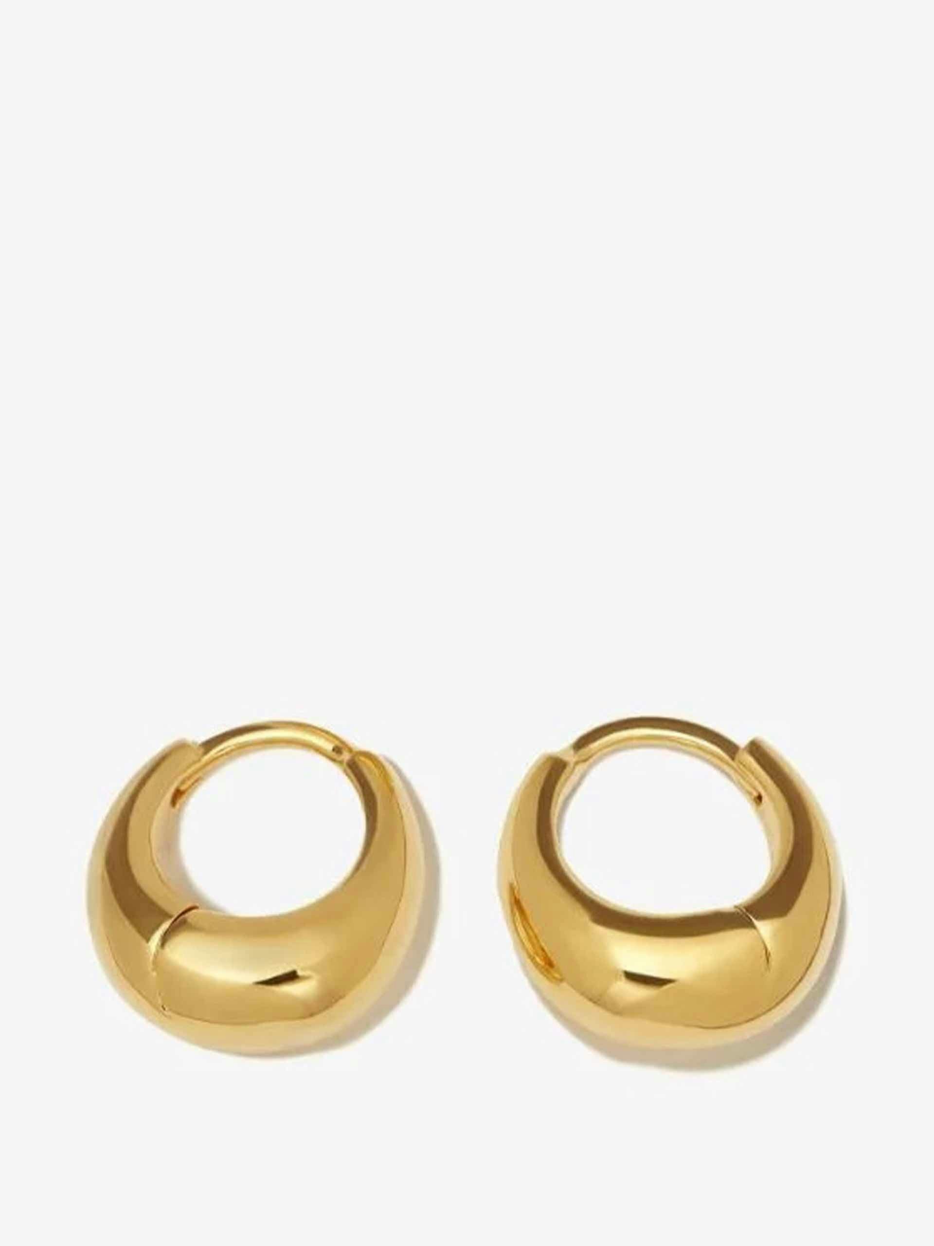 Gold vermeil mini graduated hoop earrings